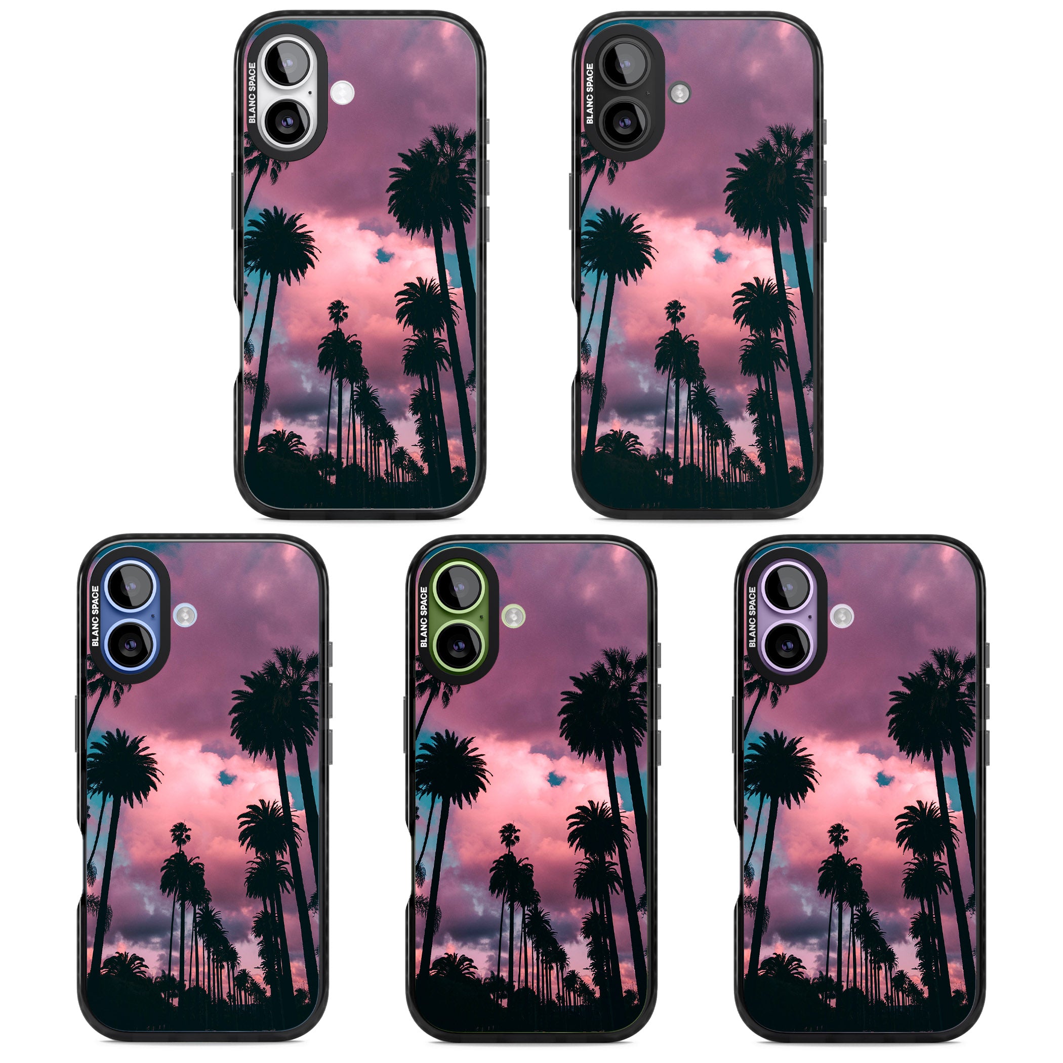 Sunset Palms iPhone 17 Impact Black Phone Case APT Impact Protection