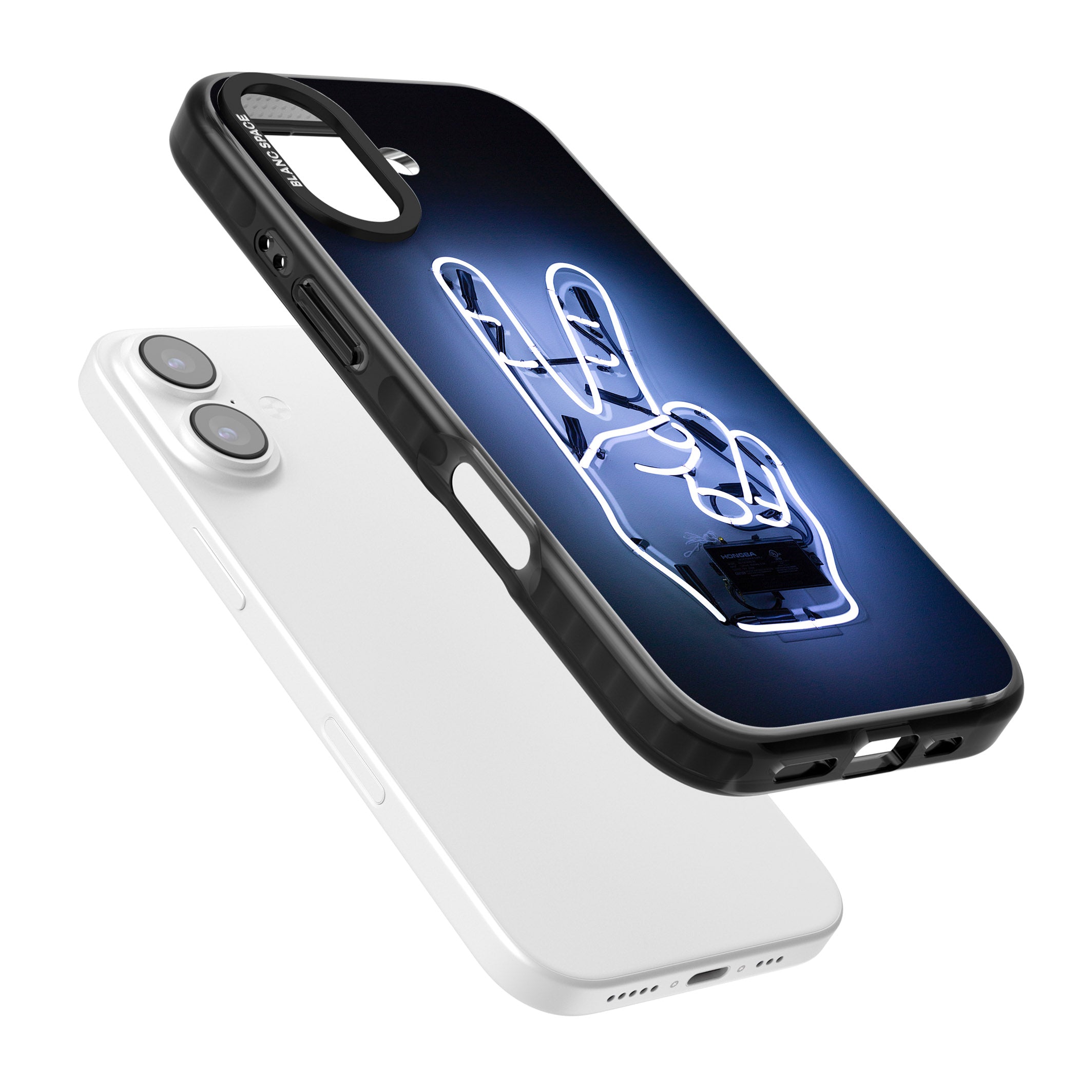 Neon Peace Sign iPhone 17 Impact Black Phone Case Colours