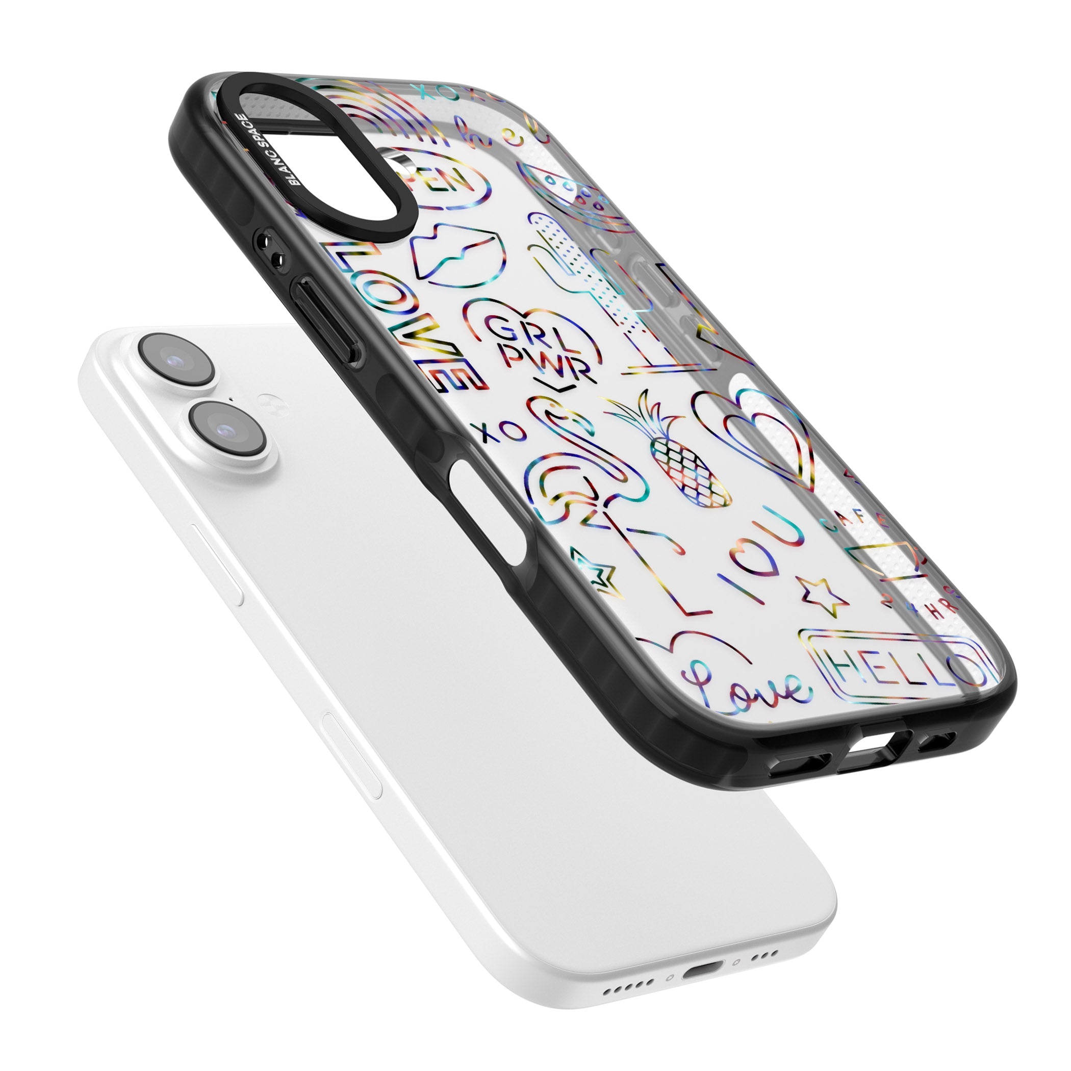 Funky Nebula Neon Sign iPhone 17 Impact Black Phone Case Colours