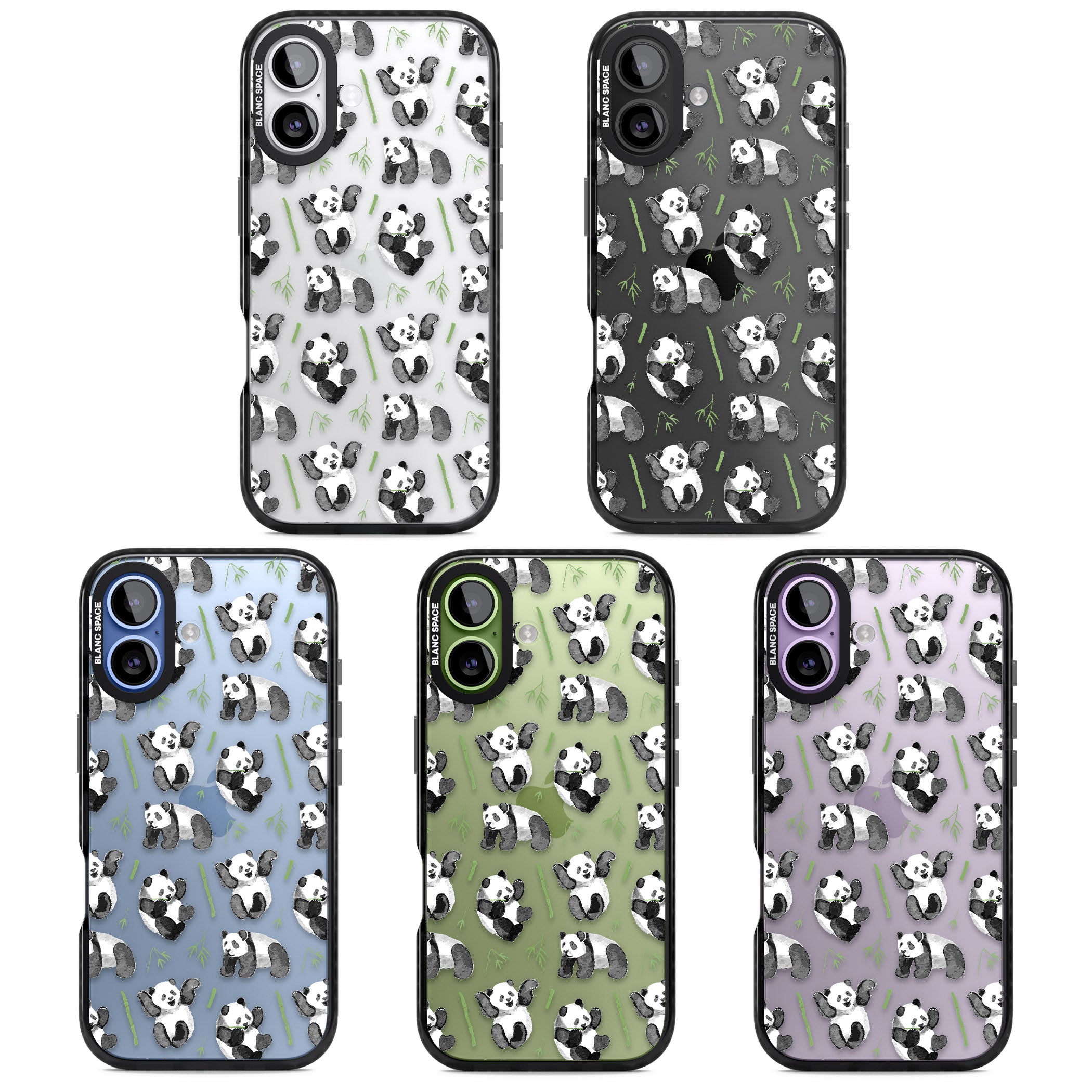 Watercolour Panda Pattern iPhone 17 Impact Black Phone Case APT Impact Protection