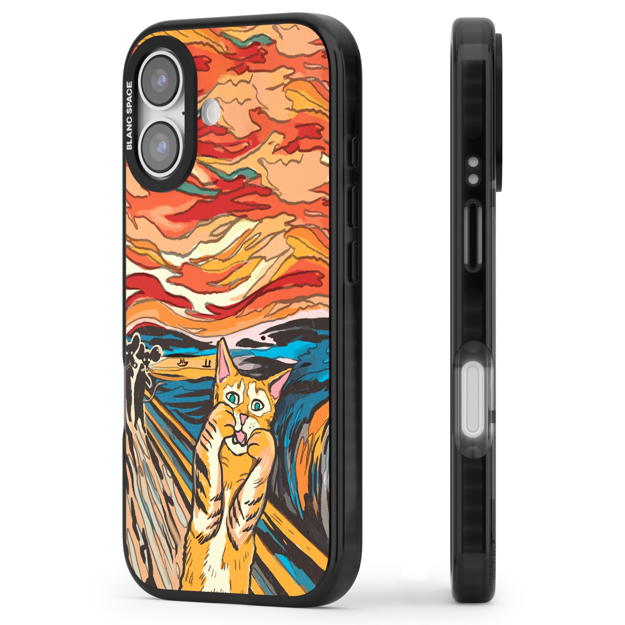 The Meow iPhone 17 Impact Black Phone Case Side Profile