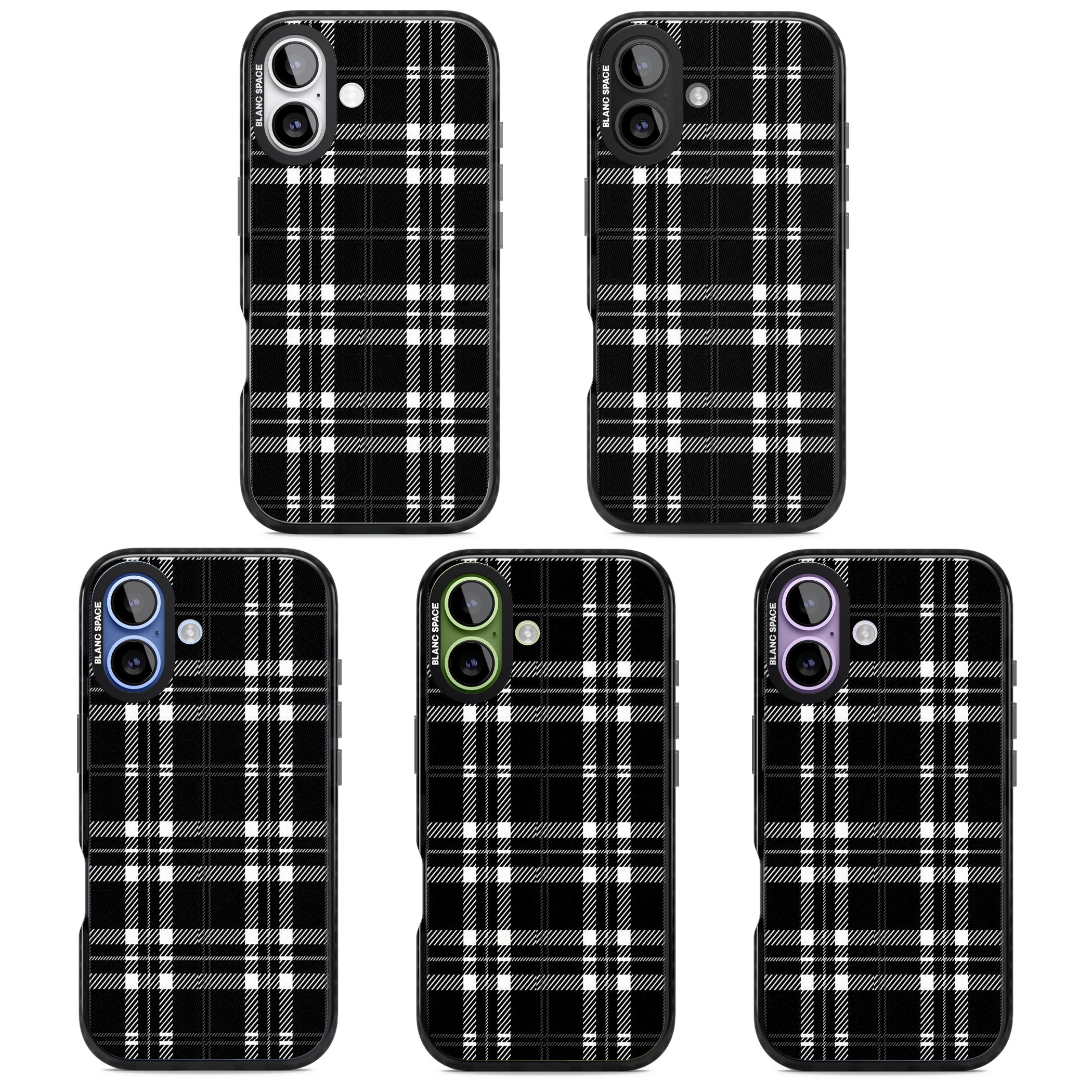 Divine Black Plaid iPhone 17 Impact Black Phone Case APT Impact Protection