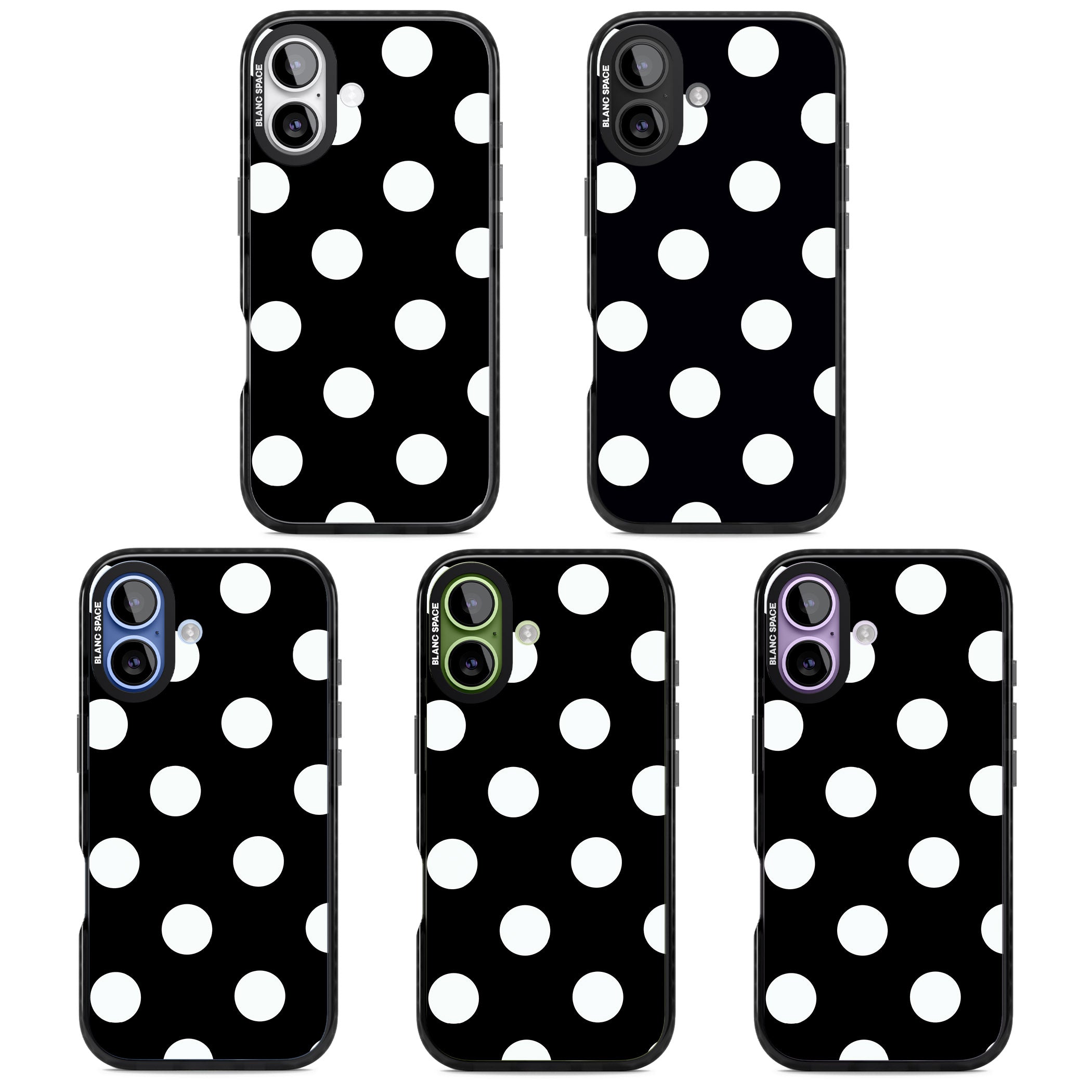 Chic Black Polka Dot iPhone 17 Impact Black Phone Case APT Impact Protection