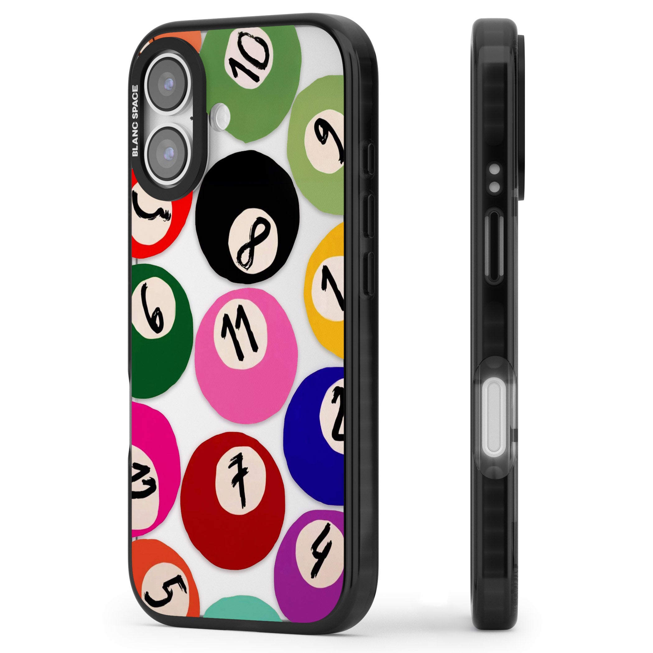 Pool Balls iPhone 17 Impact Black Phone Case Side Profile