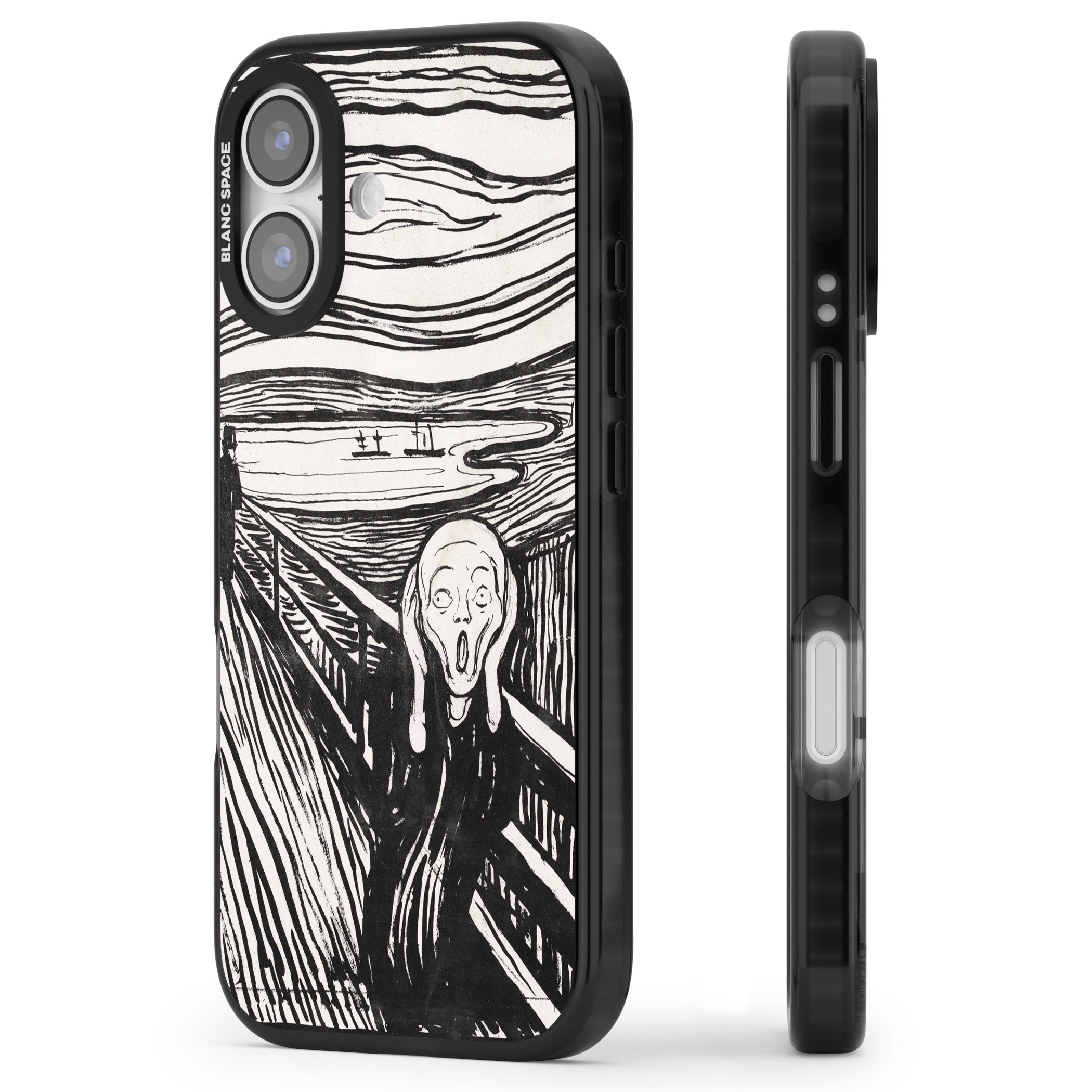 The Scream iPhone 17 Impact Black Phone Case Side Profile
