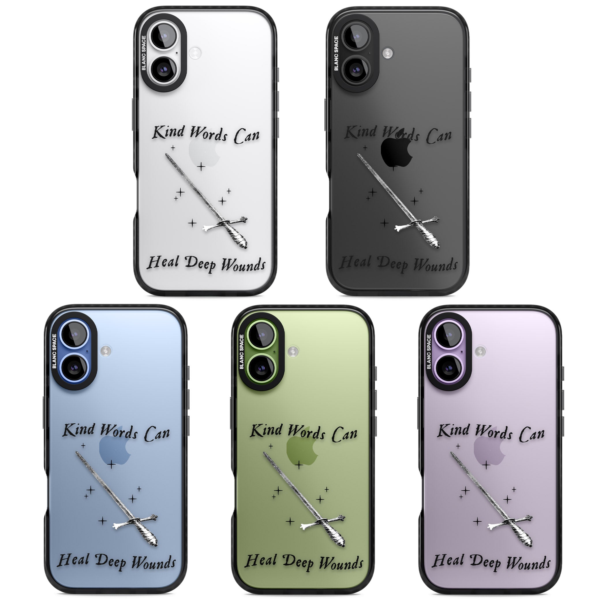 Kind Words Can Heal Deep Wounds iPhone 17 Impact Black Phone Case APT Impact Protection