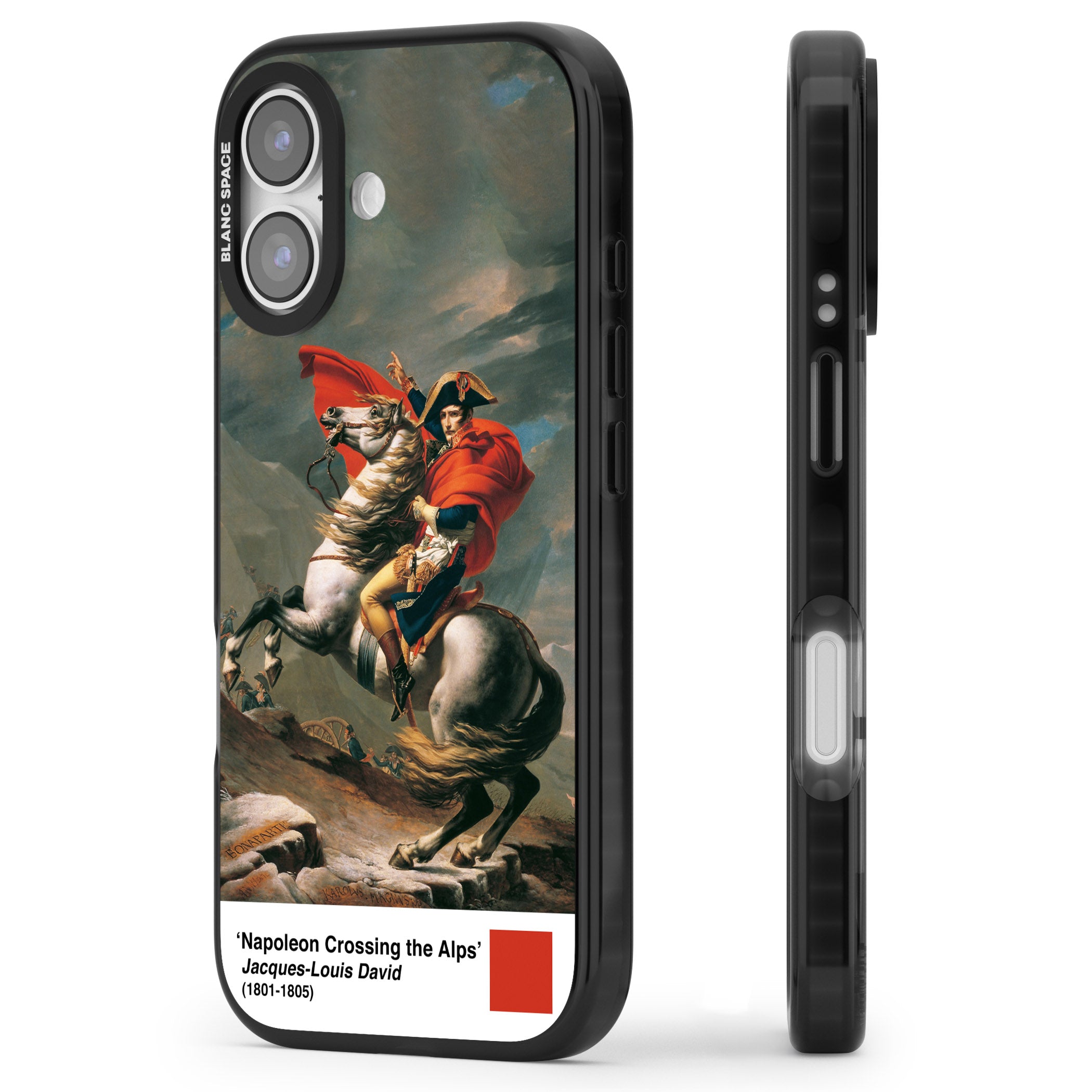 Napoleon Crossing The Alps iPhone 17 Impact Black Phone Case Side Profile