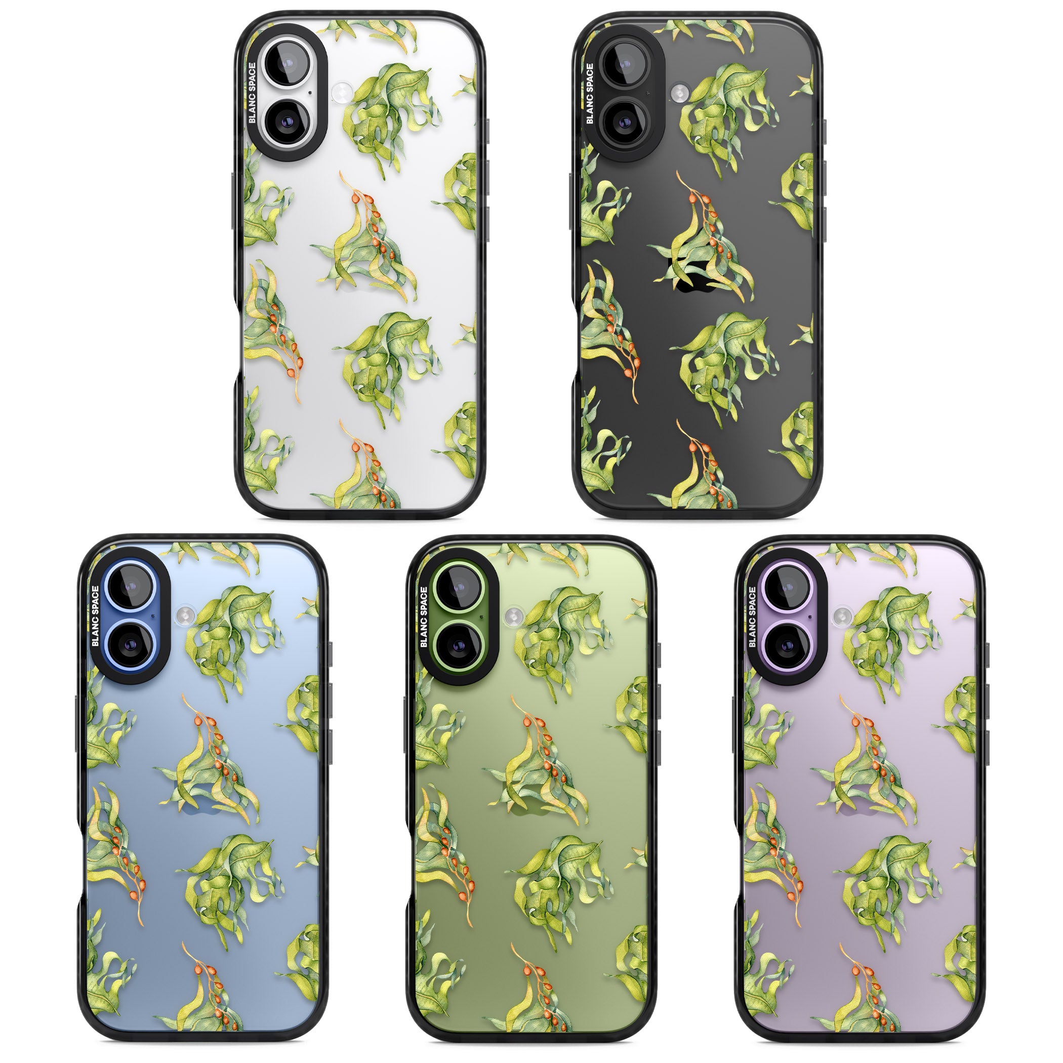 Flowing Seaweed Watercolor iPhone 17 Impact Black Phone Case APT Impact Protection