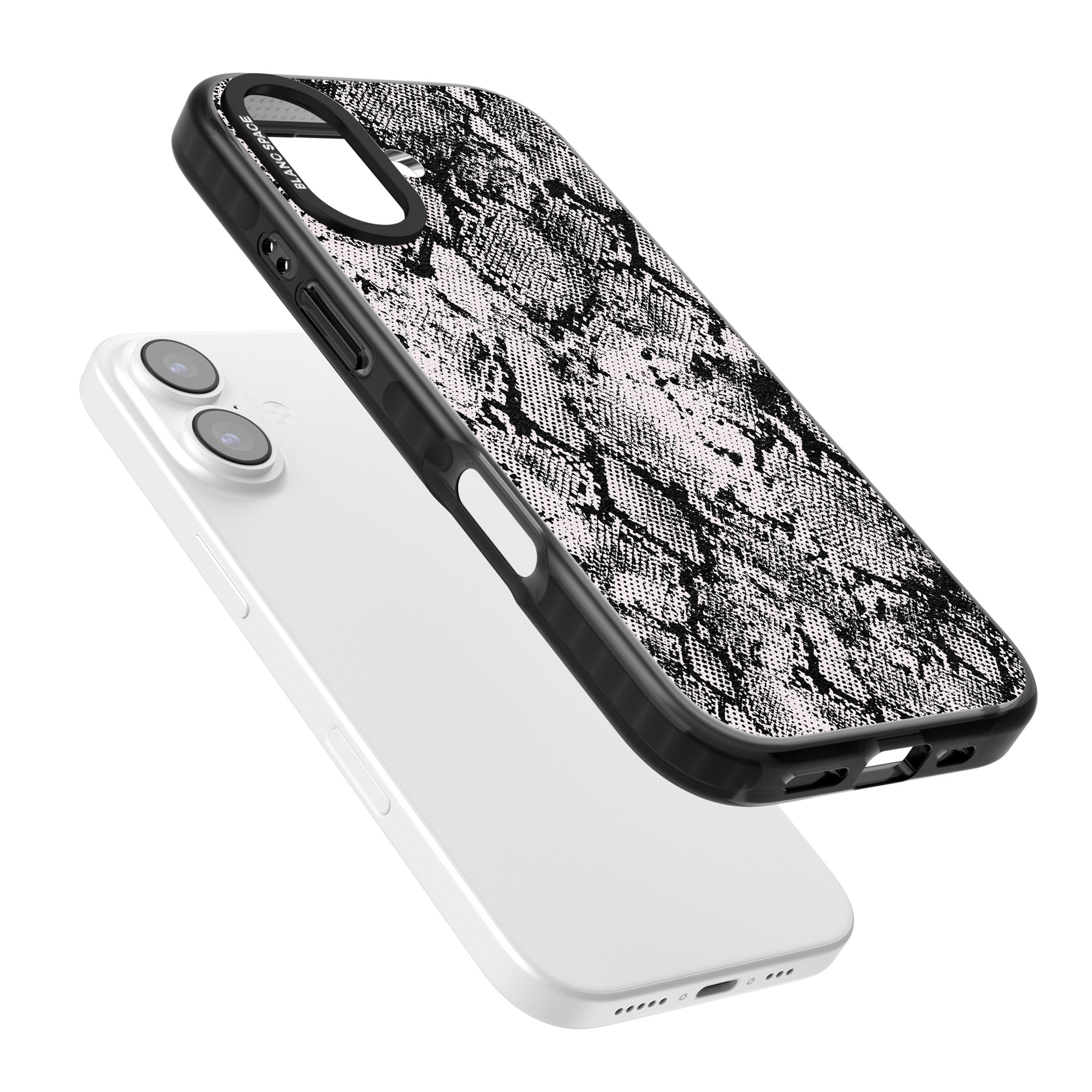 Pastel Snakeskin Grey iPhone 17 Impact Black Phone Case Colours