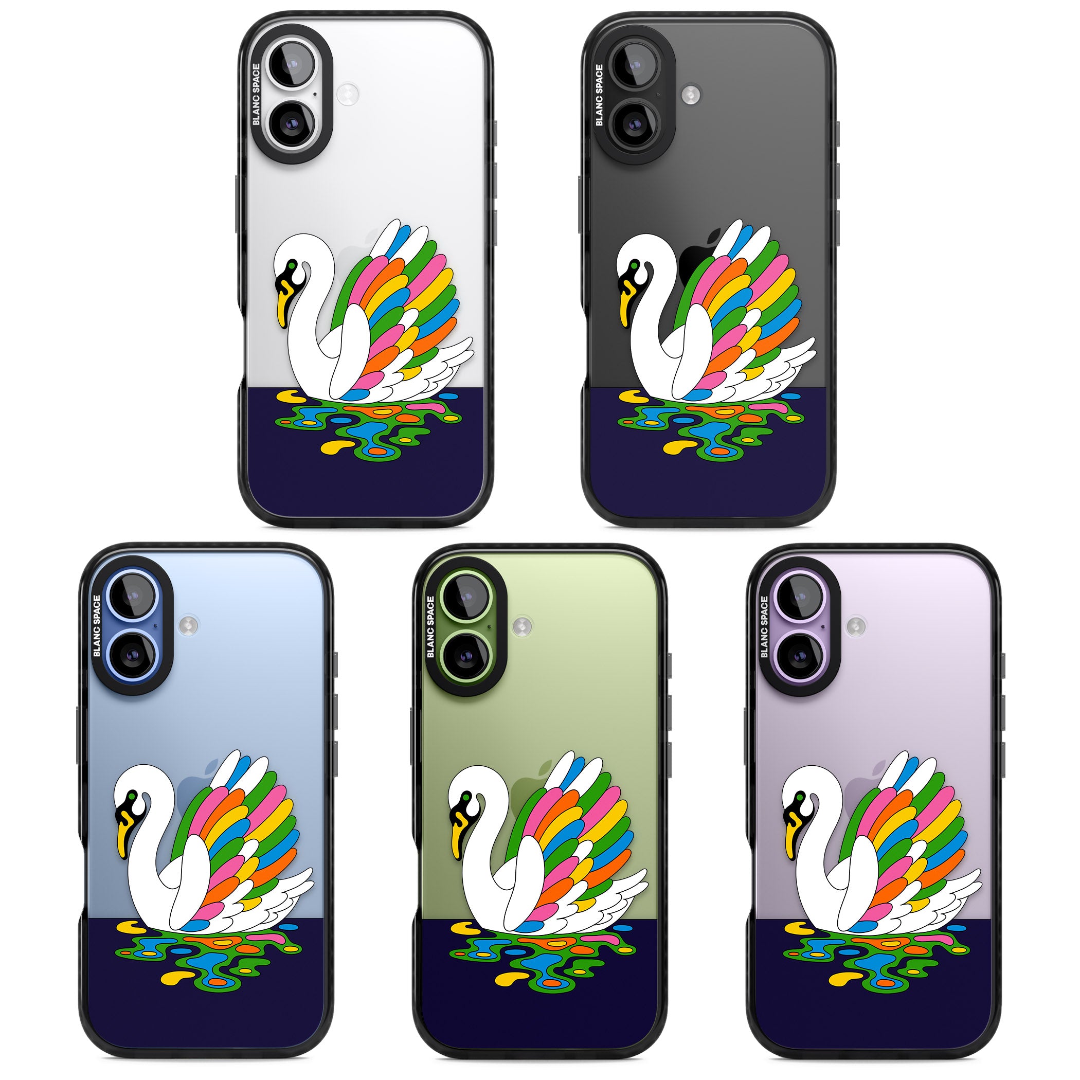 Serene Swan iPhone 17 Impact Black Phone Case APT Impact Protection