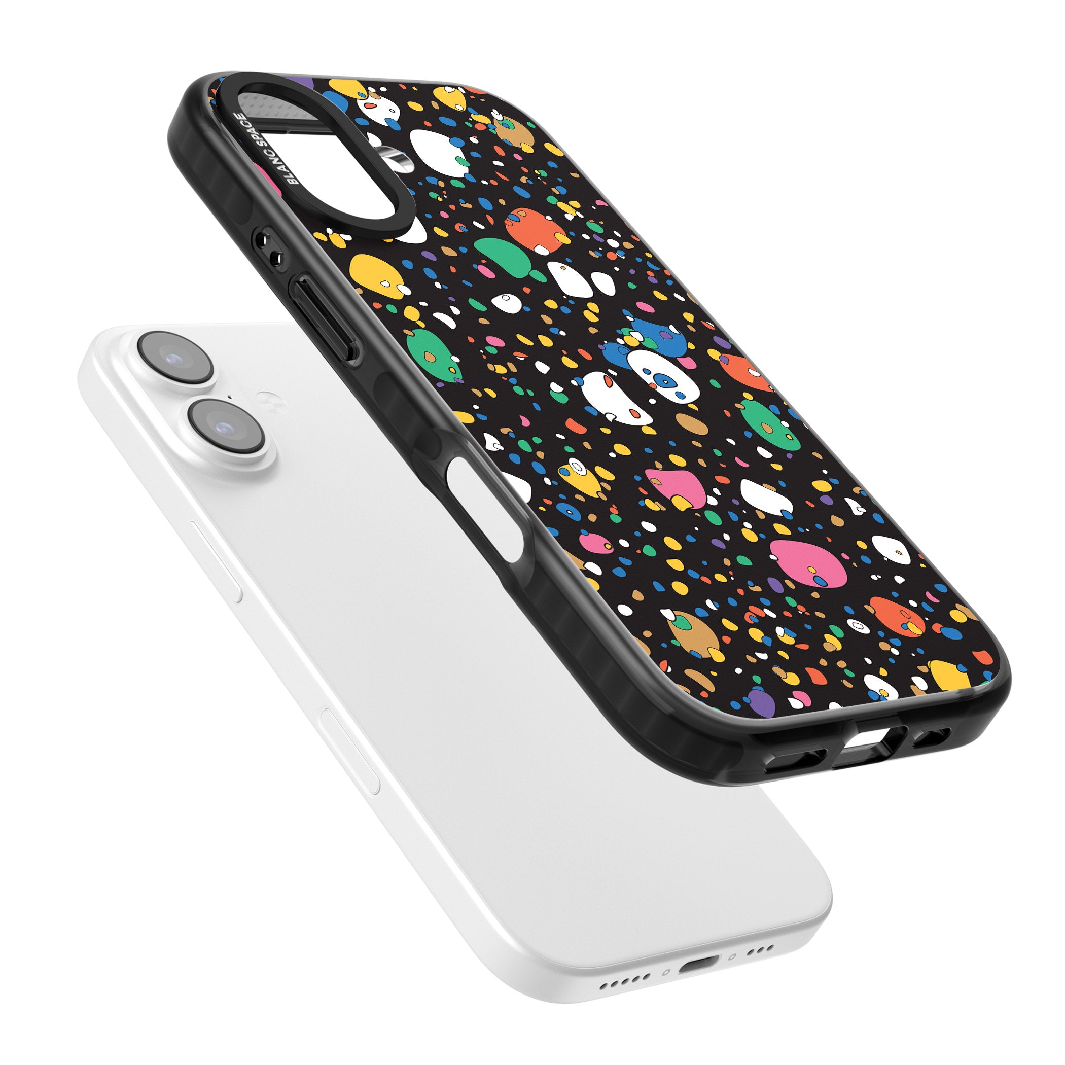 Colourful Confetti Pebbles (Black) iPhone 17 Impact Black Phone Case Colours