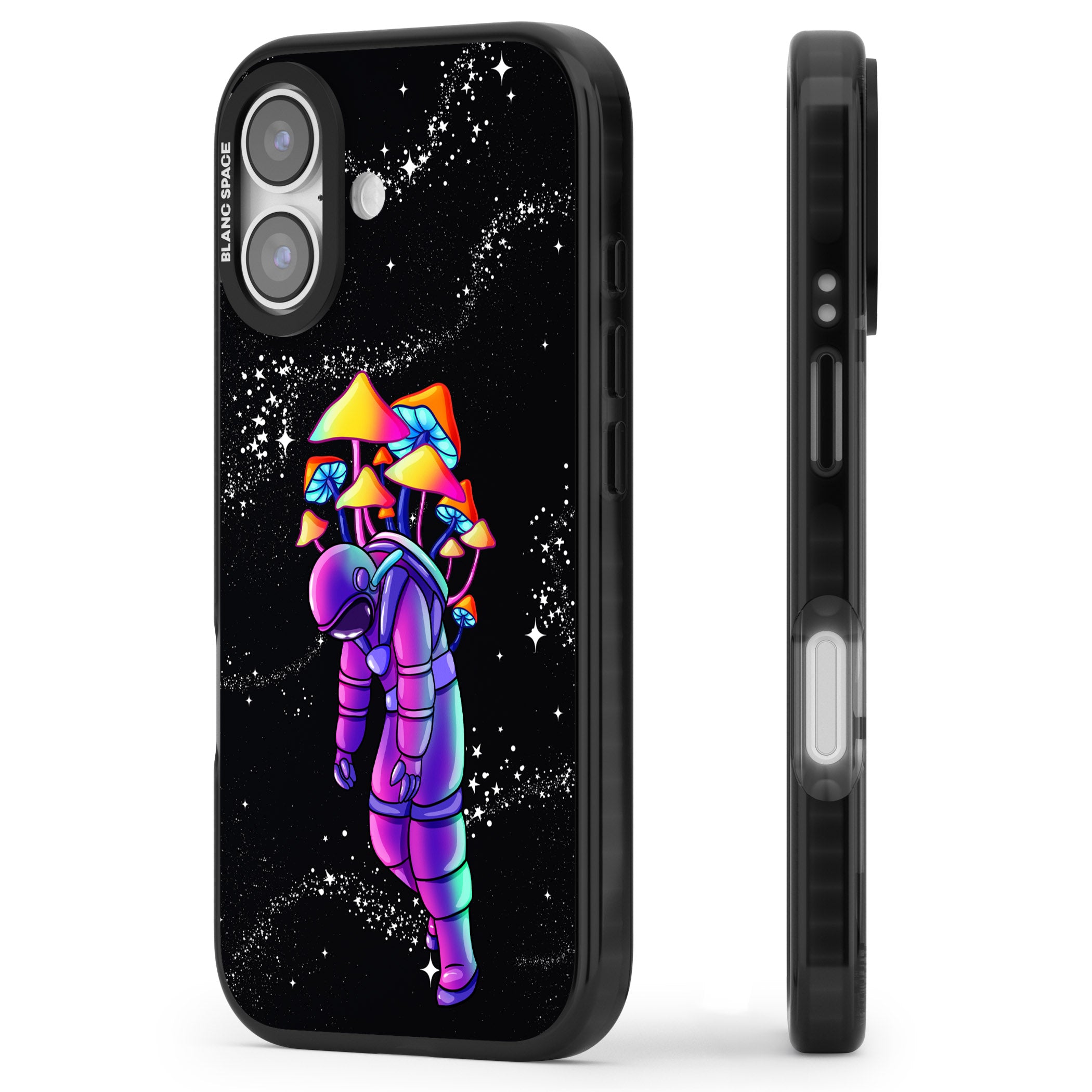 Space Mutation iPhone 17 Impact Black Phone Case Side Profile