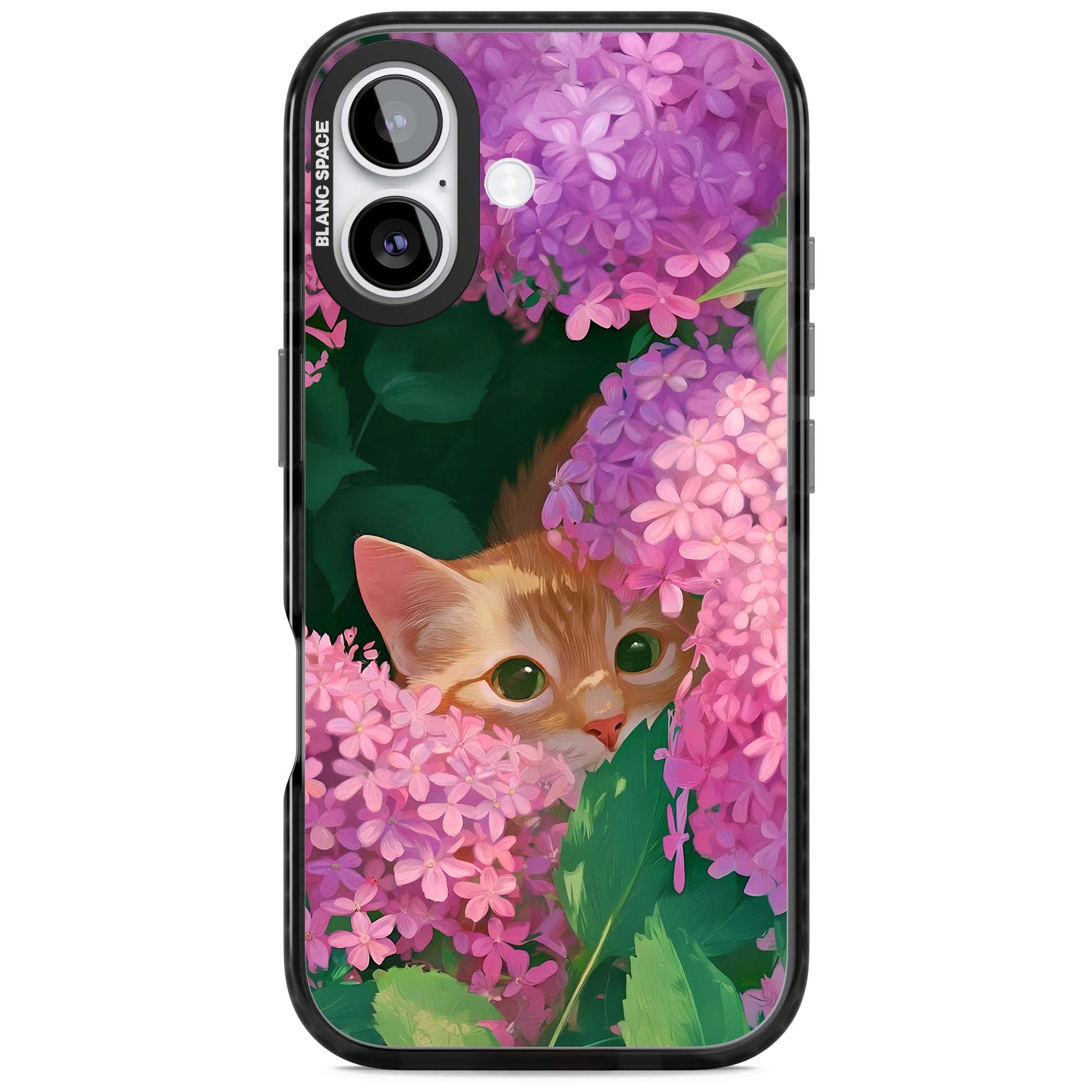 Cat In Pink Flowers