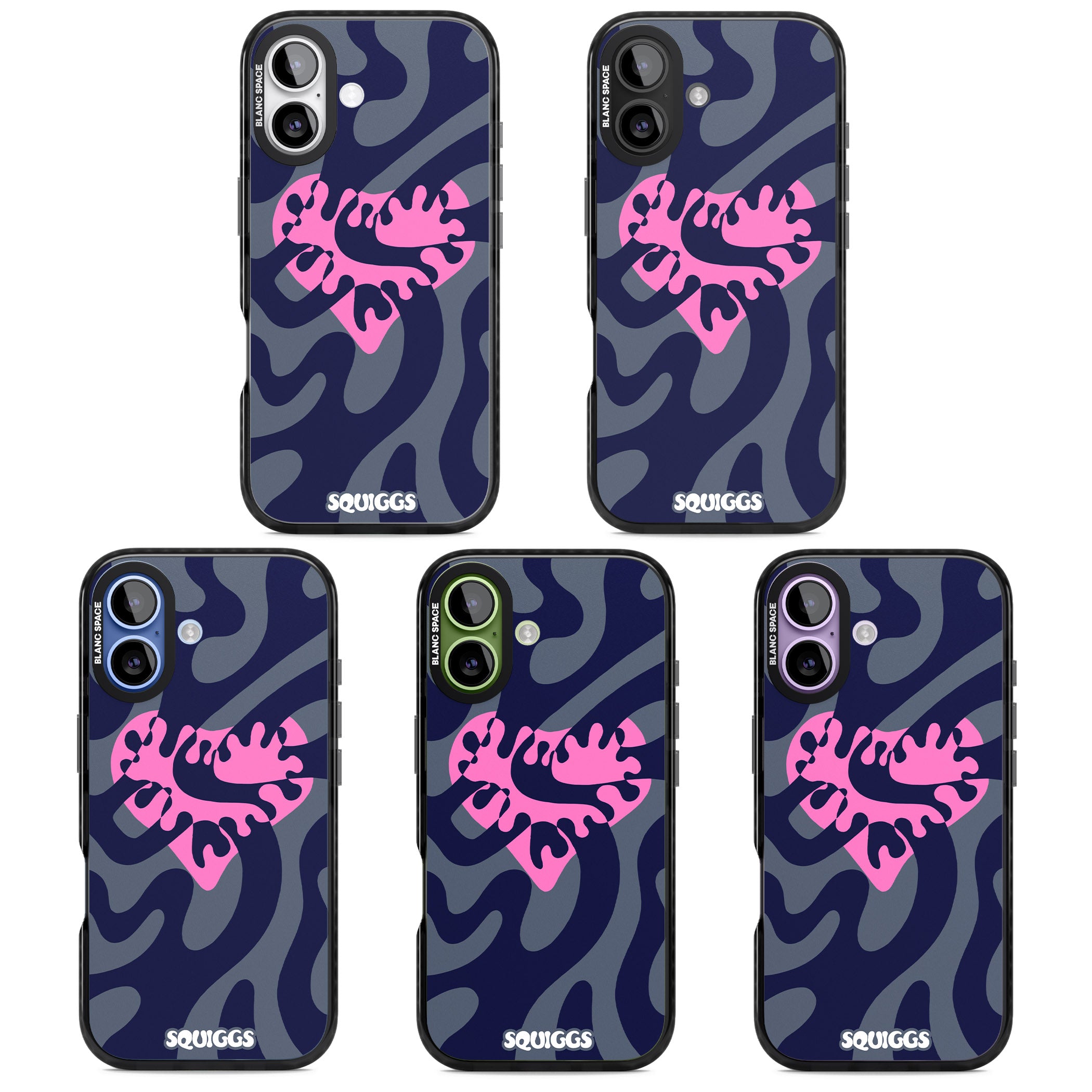 Abstract Heart iPhone 17 Impact Black Phone Case APT Impact Protection