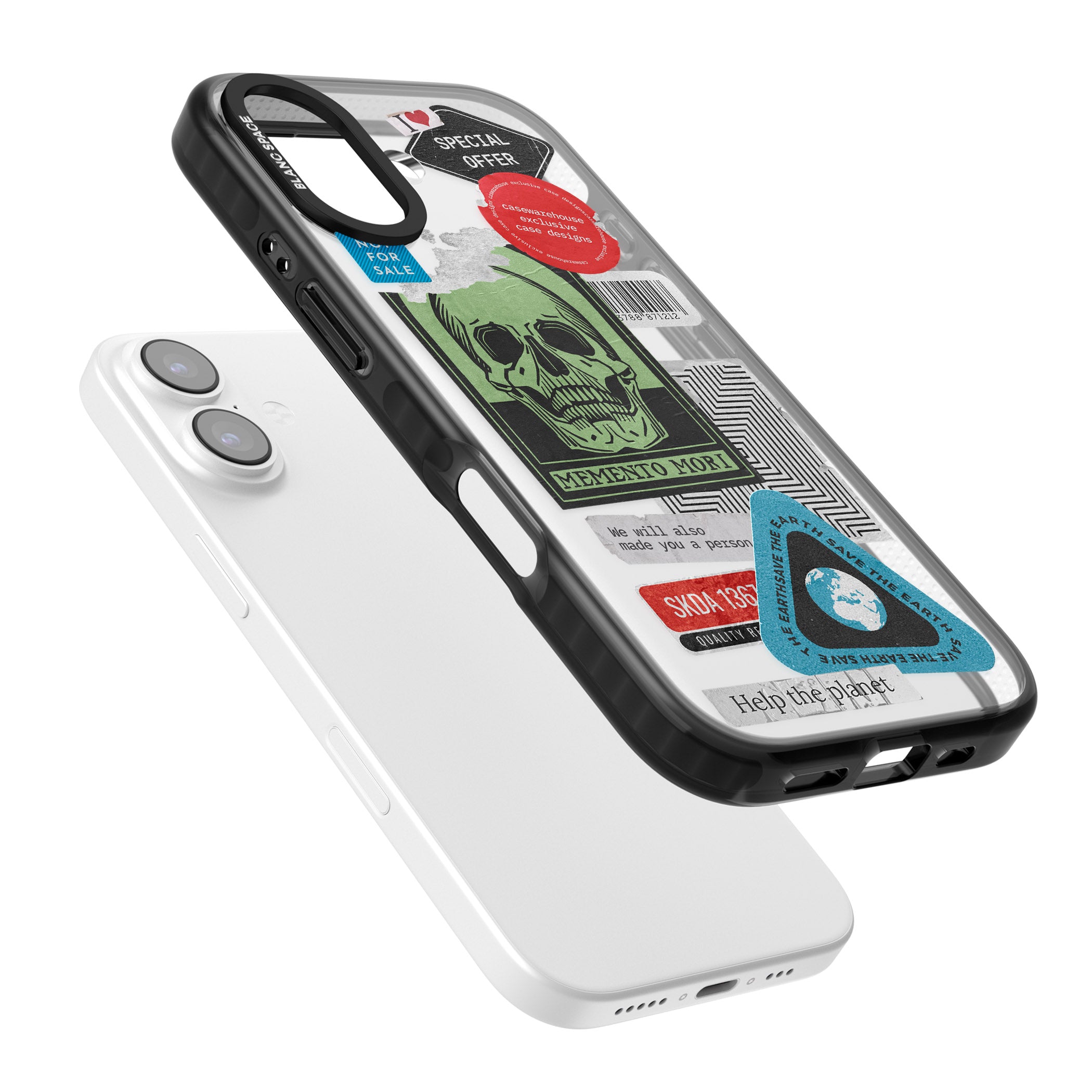 Skull Sticker Mix iPhone 17 Impact Black Phone Case Colours