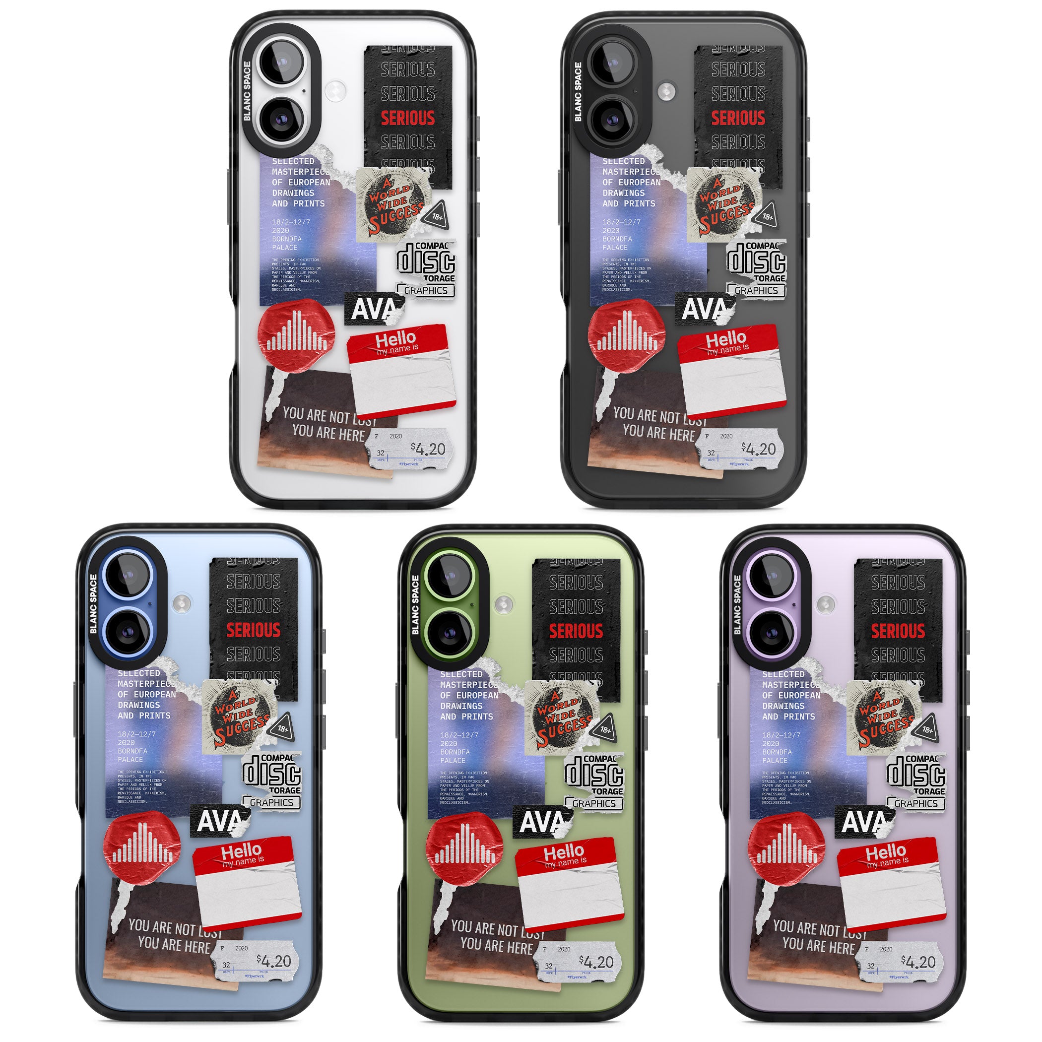 Red & Black Sticker Mix iPhone 17 Impact Black Phone Case APT Impact Protection