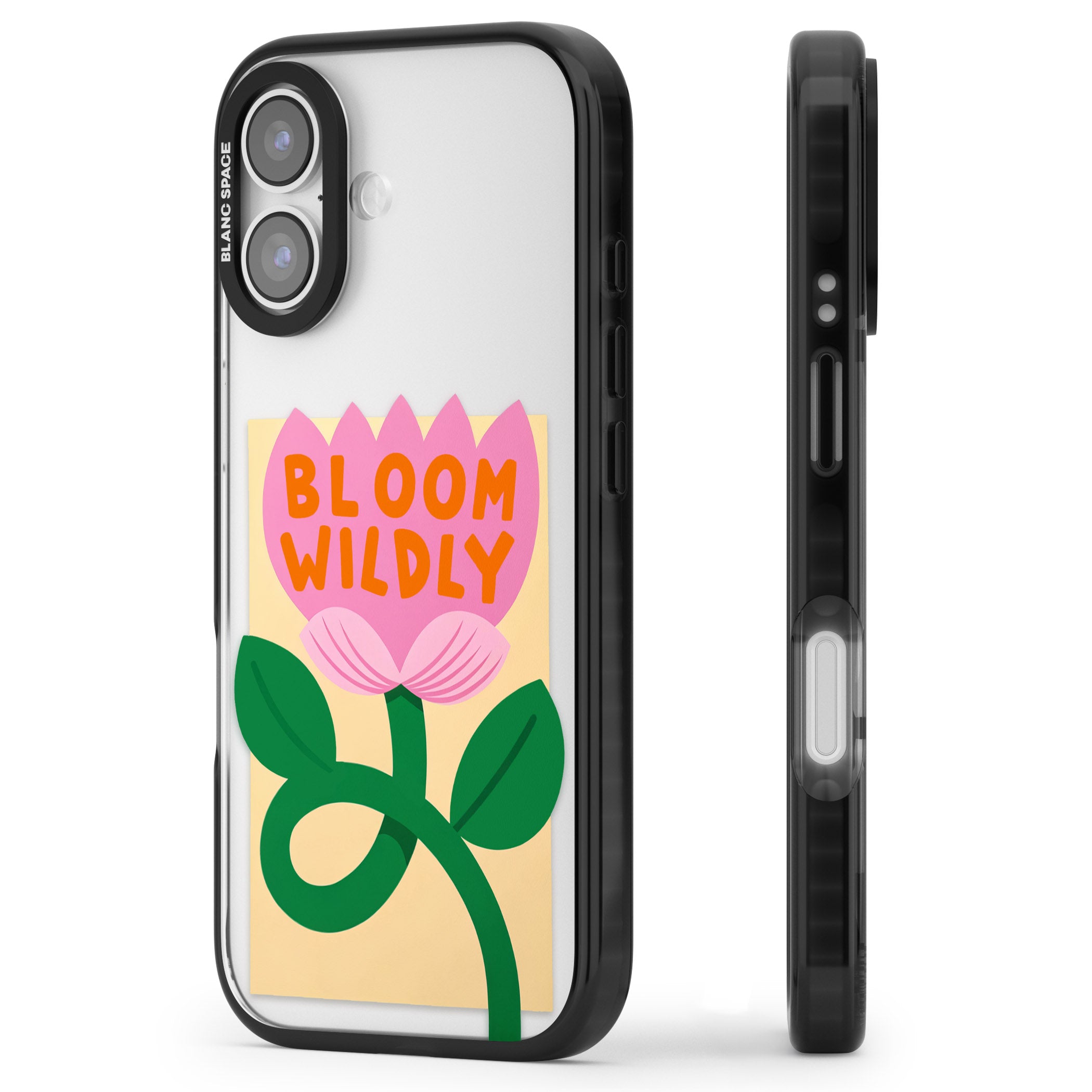 Bloom Wildly iPhone 17 Impact Black Phone Case Side Profile