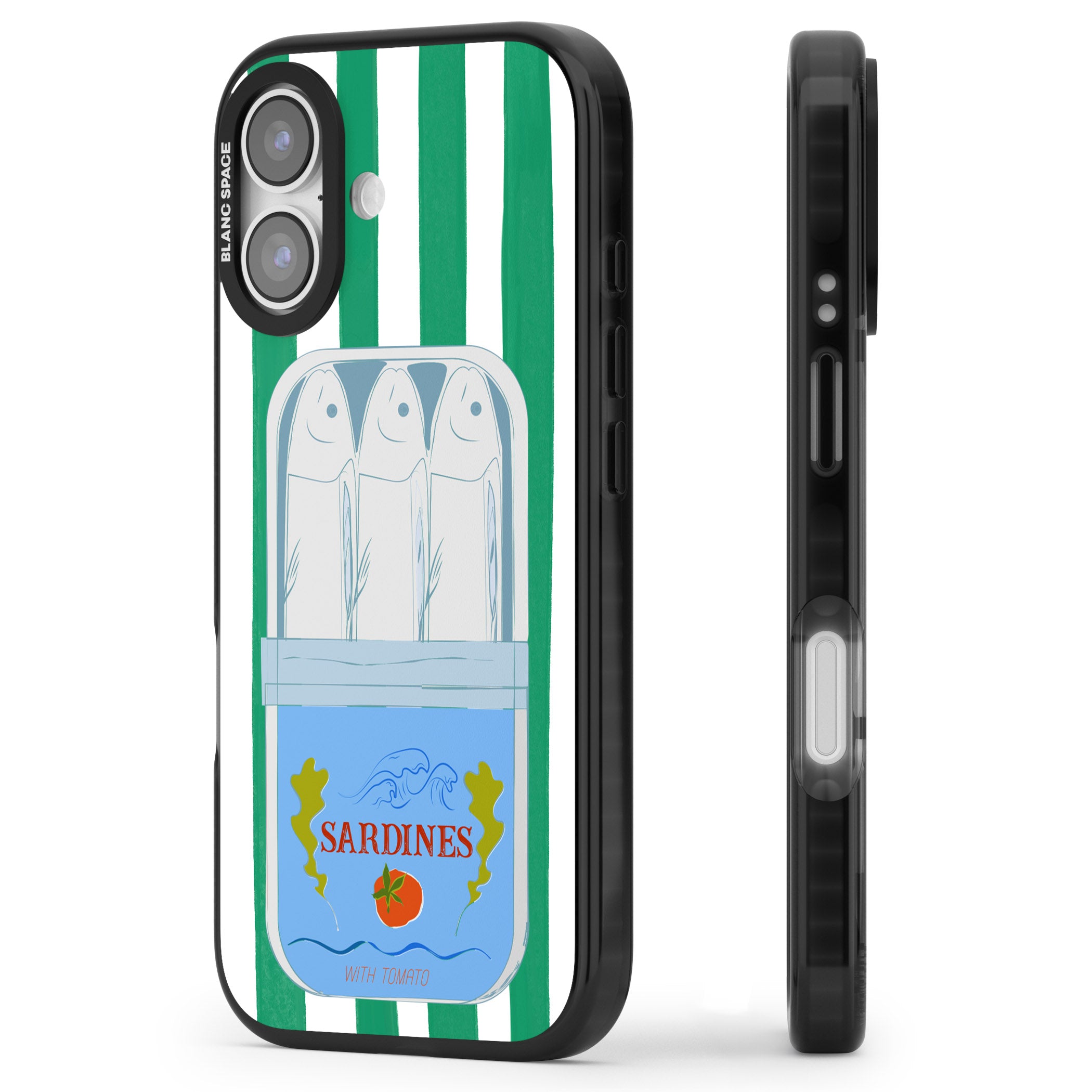 Italian Coastal Sardines iPhone 17 Impact Black Phone Case Side Profile