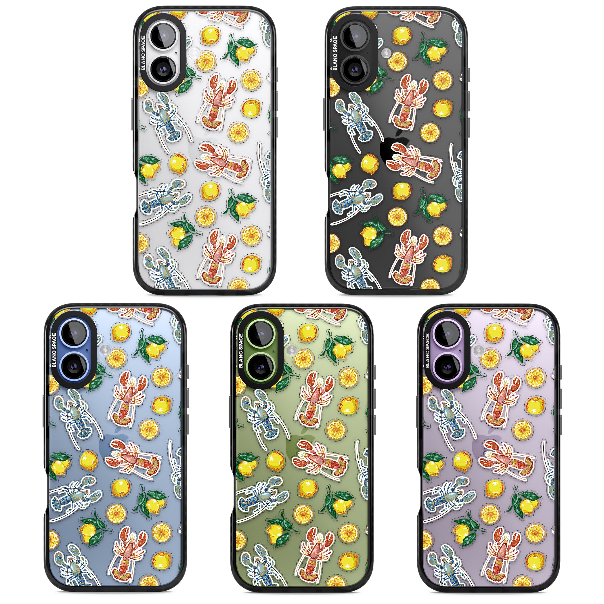 Lemons & Lobsters iPhone 17 Impact Black Phone Case APT Impact Protection