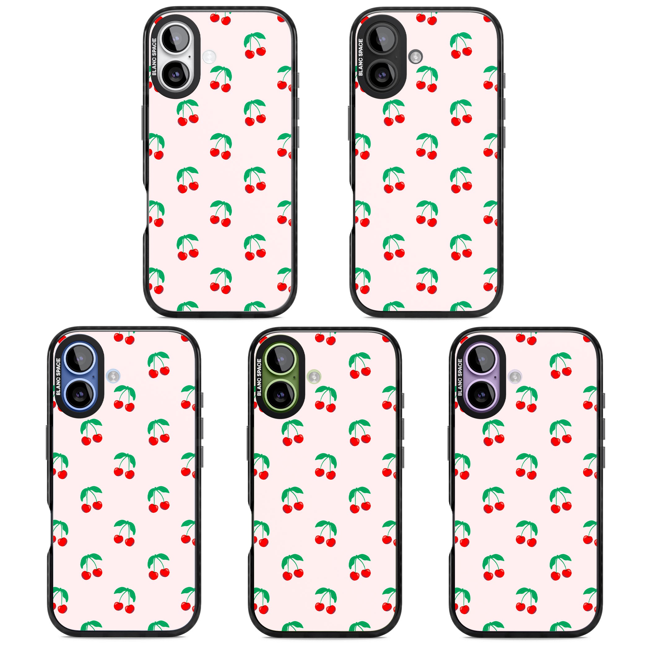 Cute Cherry Pattern iPhone 17 Impact Black Phone Case APT Impact Protection