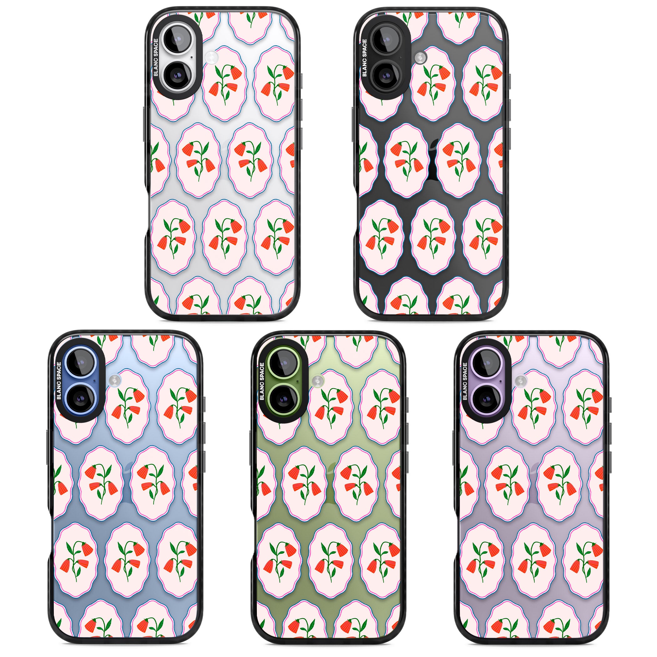 Rose Stamps iPhone 17 Impact Black Phone Case APT Impact Protection