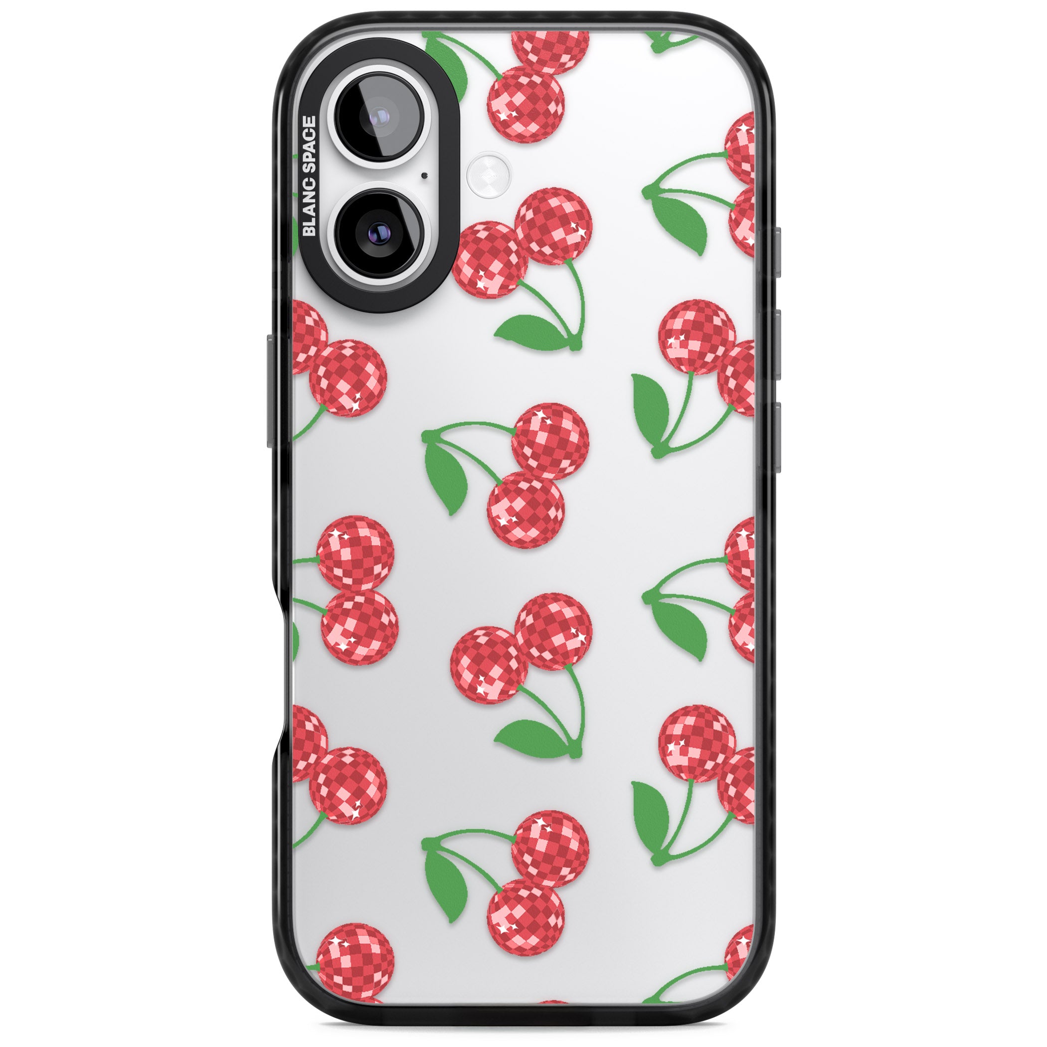 Disco Cherry Pattern iPhone 17 Impact Black Phone Case