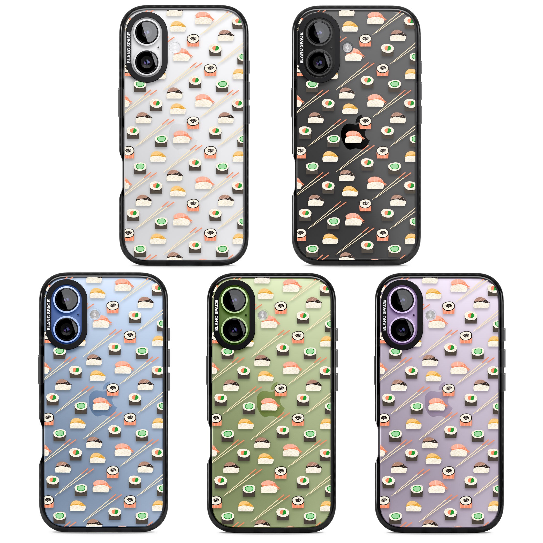 Sushi & Chopsticks Pattern iPhone 17 Impact Black Phone Case APT Impact Protection