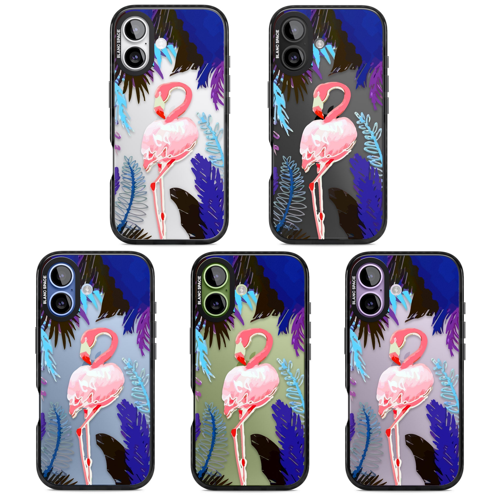 Tropical Flamingo iPhone 17 Impact Black Phone Case APT Impact Protection