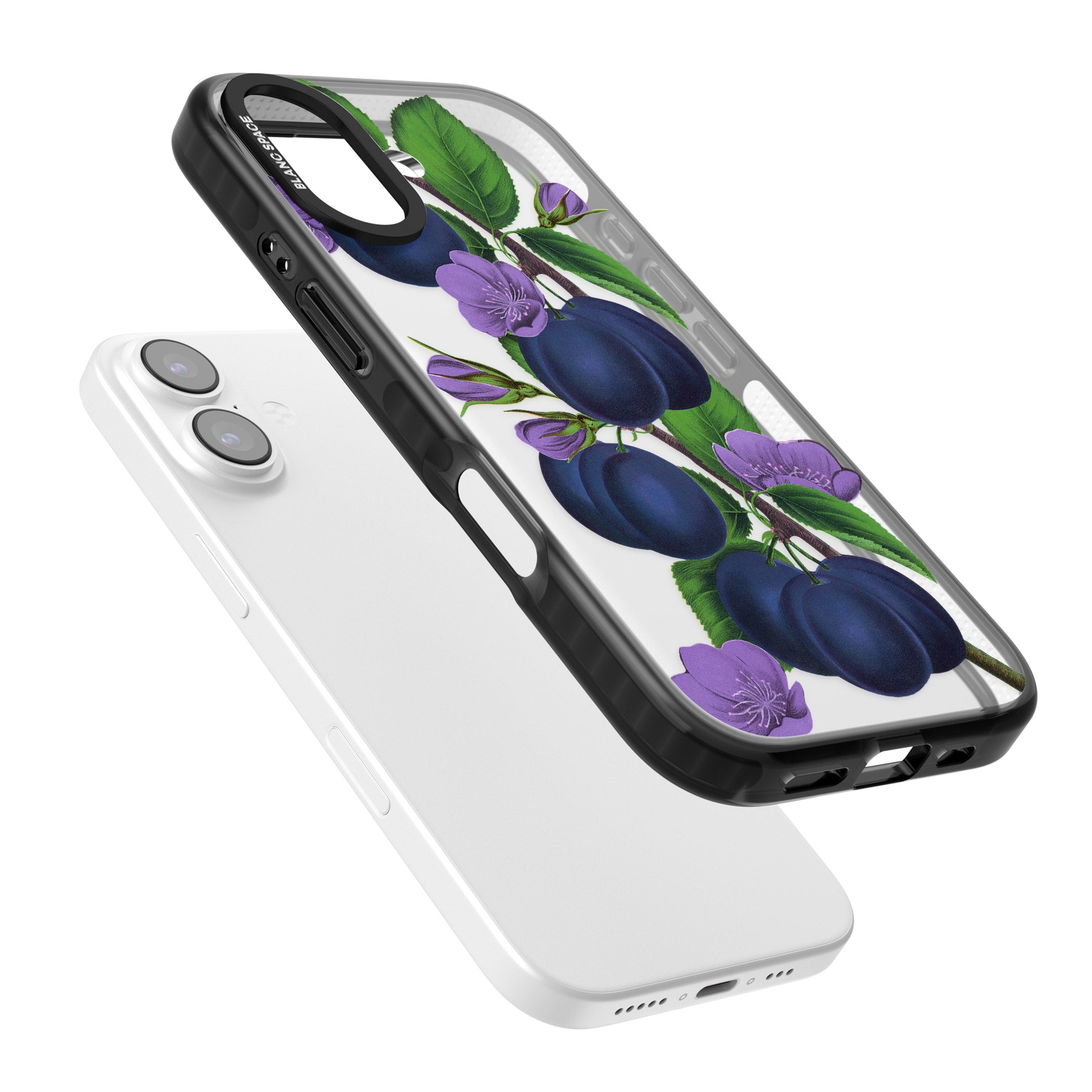 Vintage Painted Plums iPhone 17 Impact Black Phone Case Colours