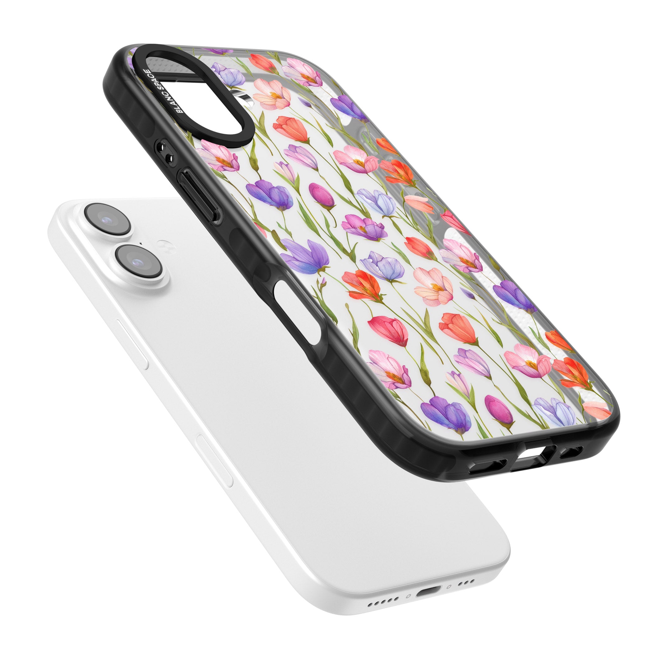 Red, Pink & Purple Flowers iPhone 17 Impact Black Phone Case Colours
