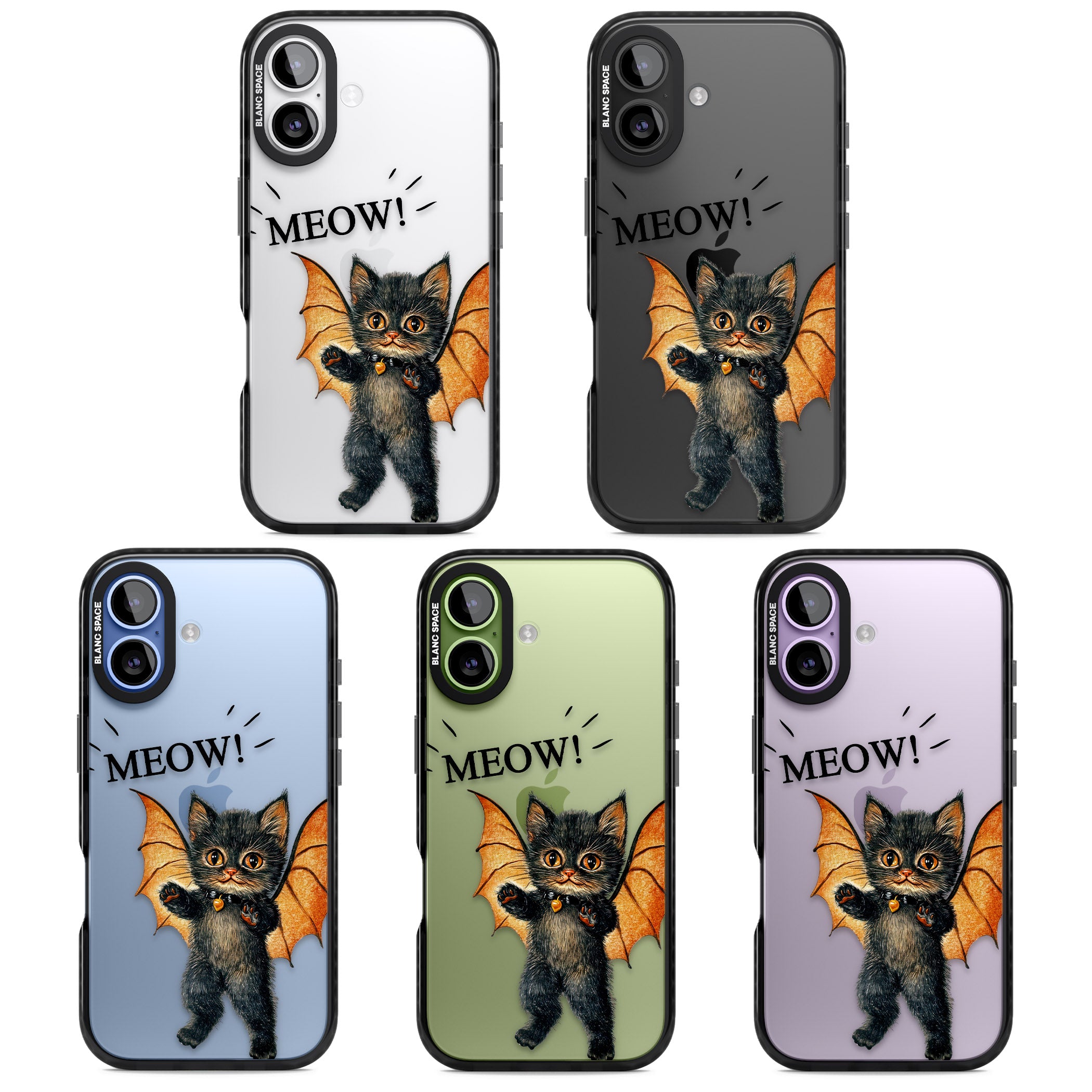 Meow iPhone 17 Impact Black Phone Case APT Impact Protection