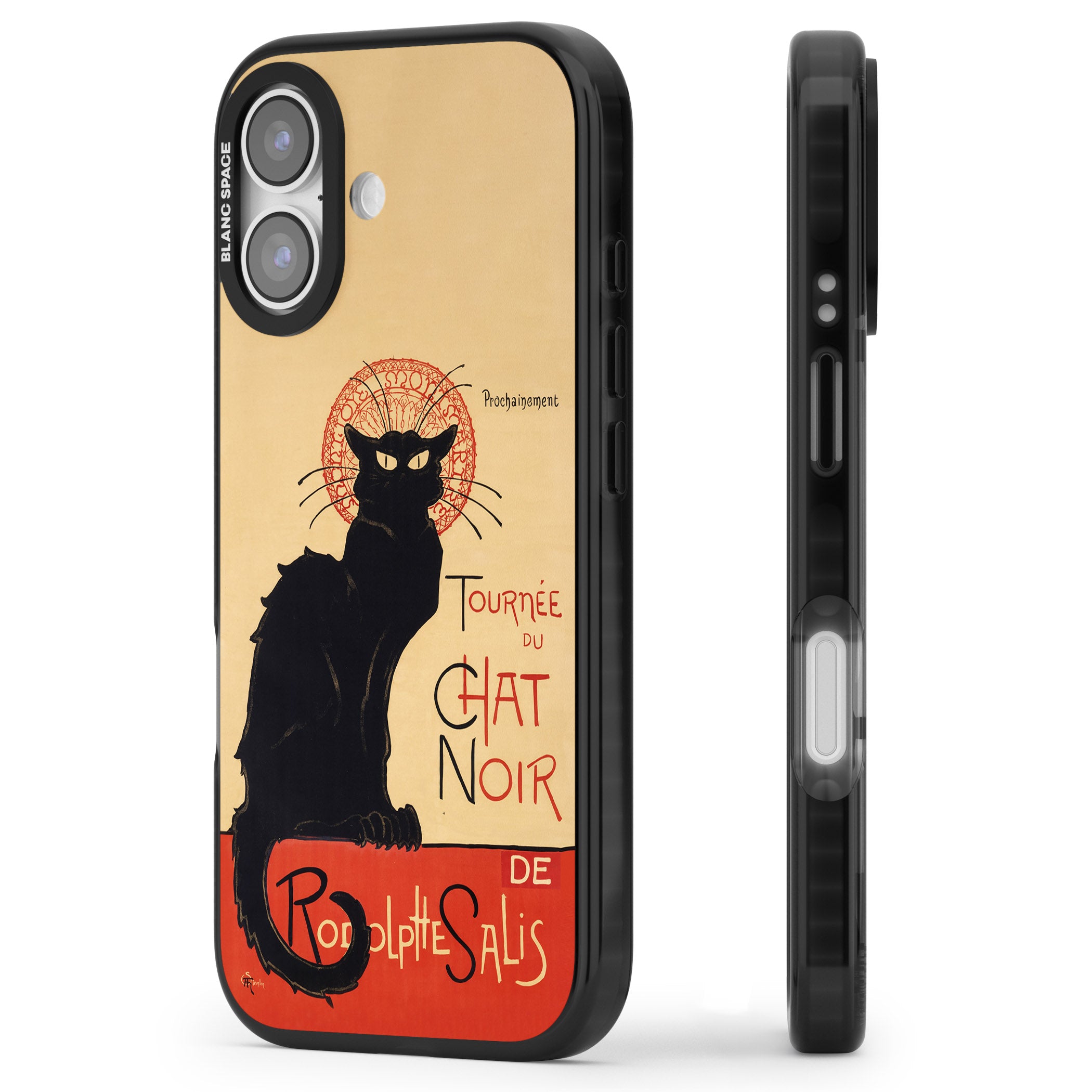 Tournee Du Chat Noir Poster iPhone 17 Impact Black Phone Case Side Profile