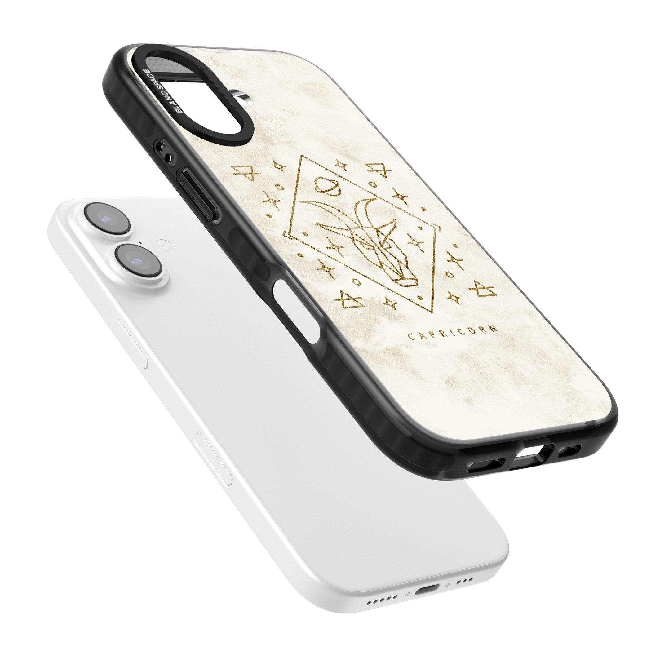 Capricorn Gold Zodiac Design iPhone 17 Impact Black Phone Case Colours
