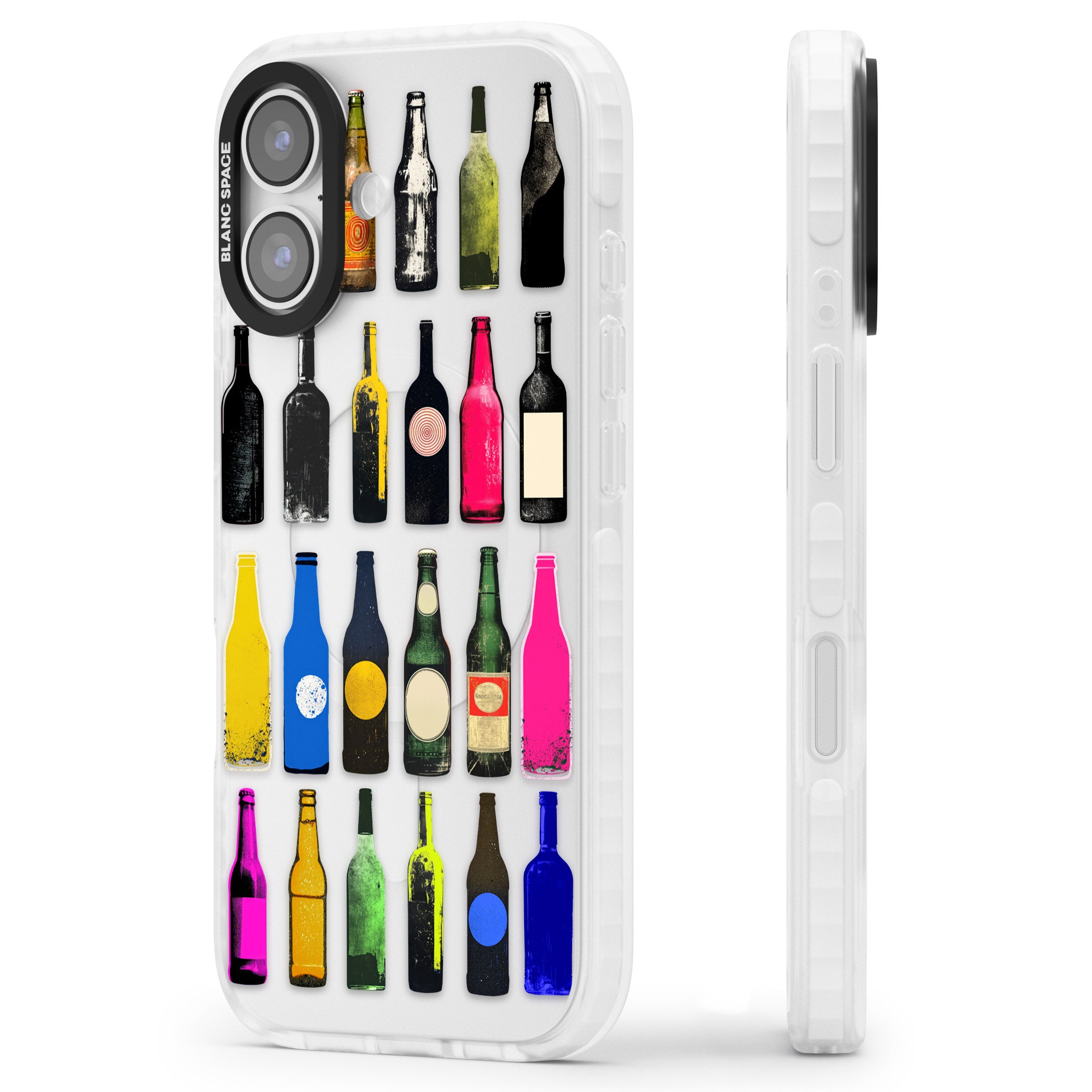 Glass Bottles iPhone 17 Impact Clear Phone Case Side Profile