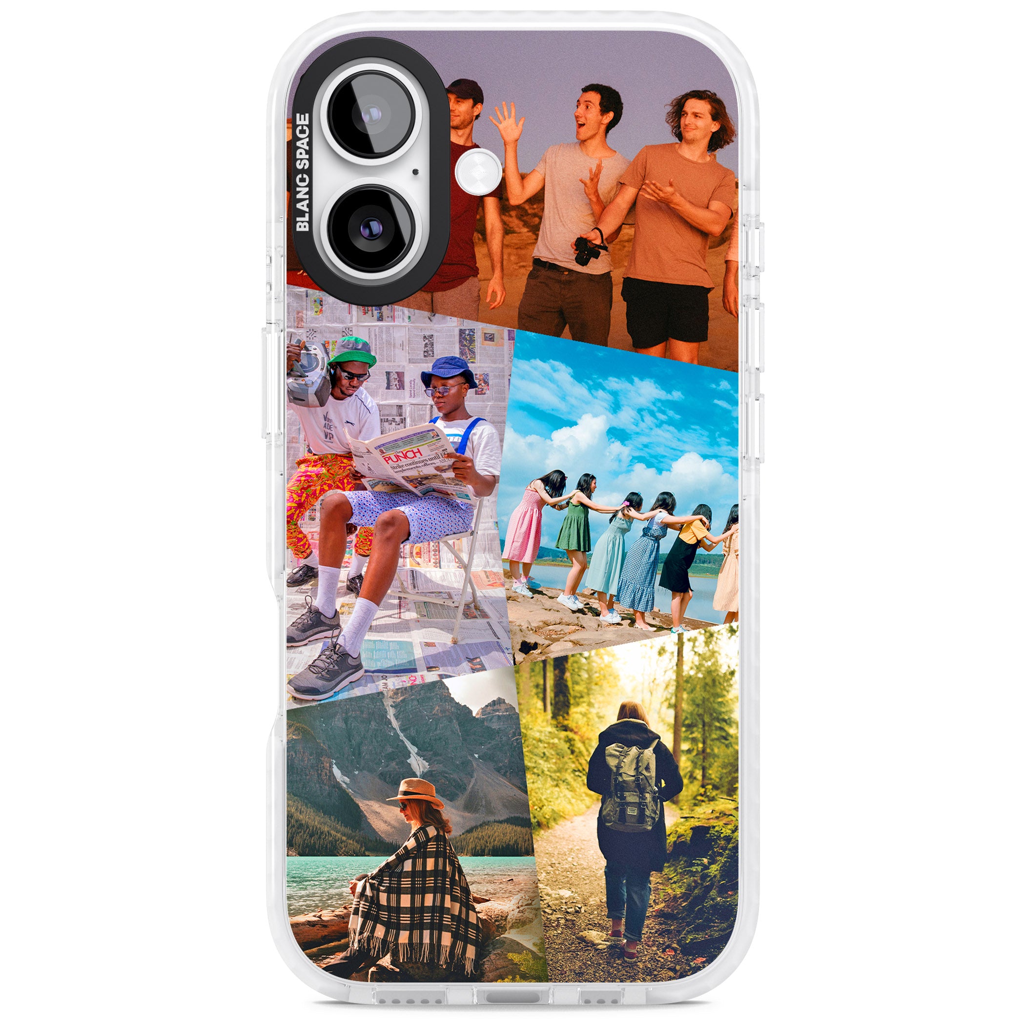 Personalised Abstract Photo Grid iPhone 17 Impact Clear Phone Case