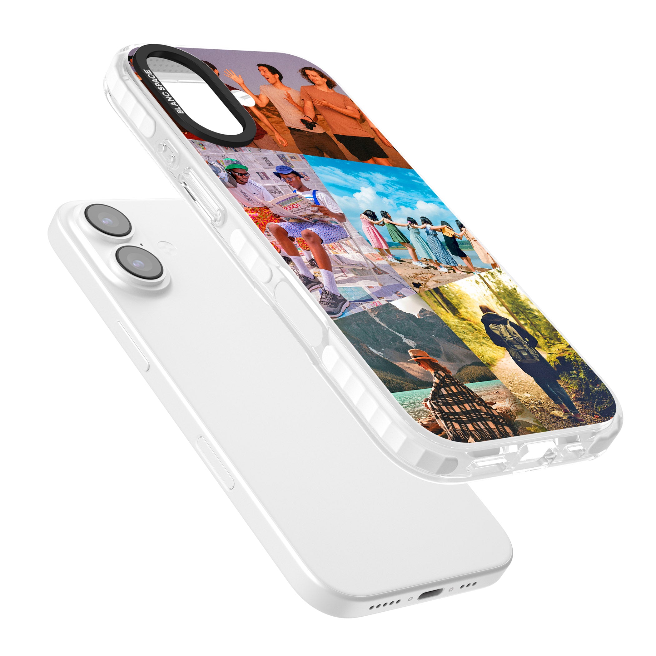 Personalised Abstract Photo Grid iPhone 17 Impact Clear Phone Case Colours
