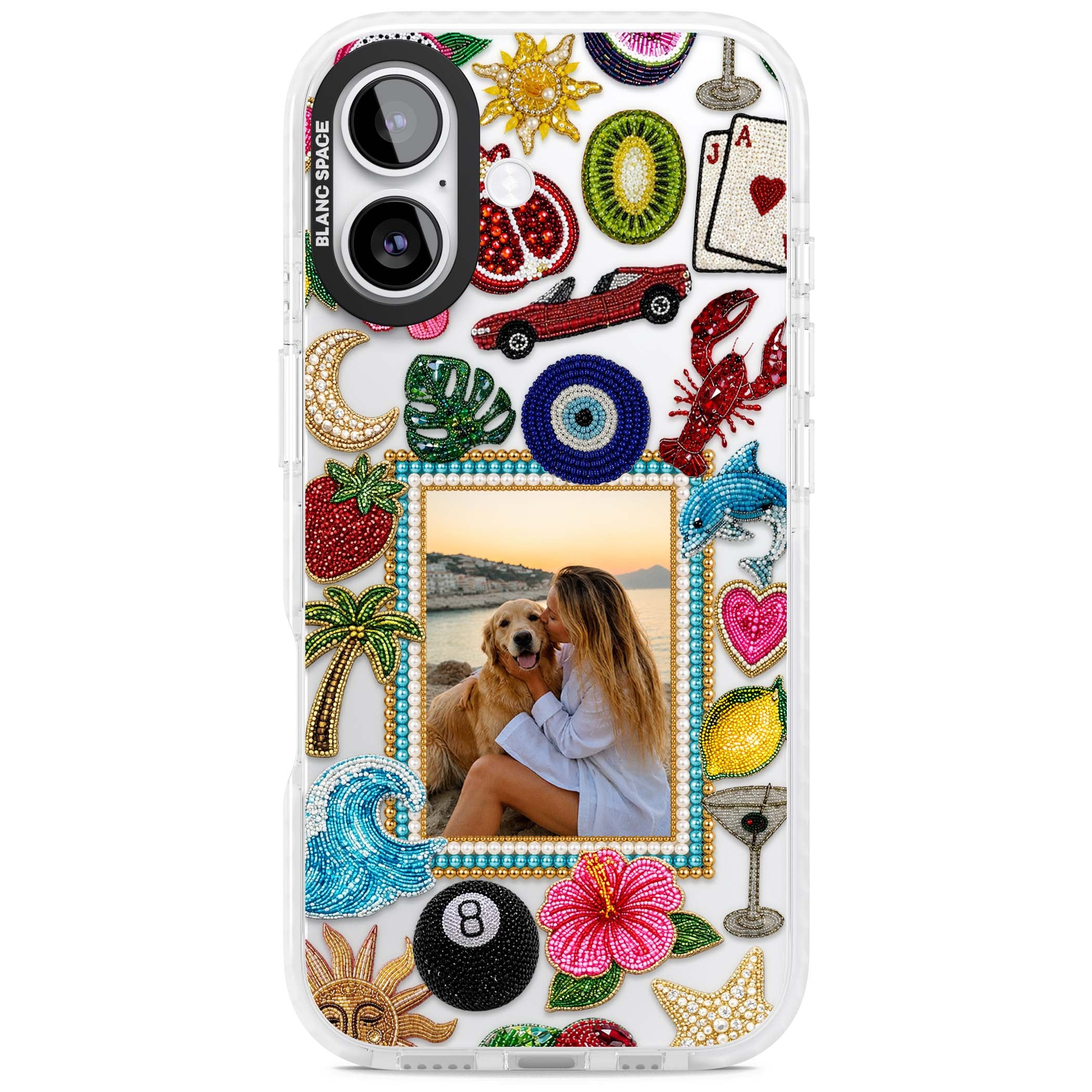 Beaded Photo coastal iPhone case | Black Impact case for iPhone 17