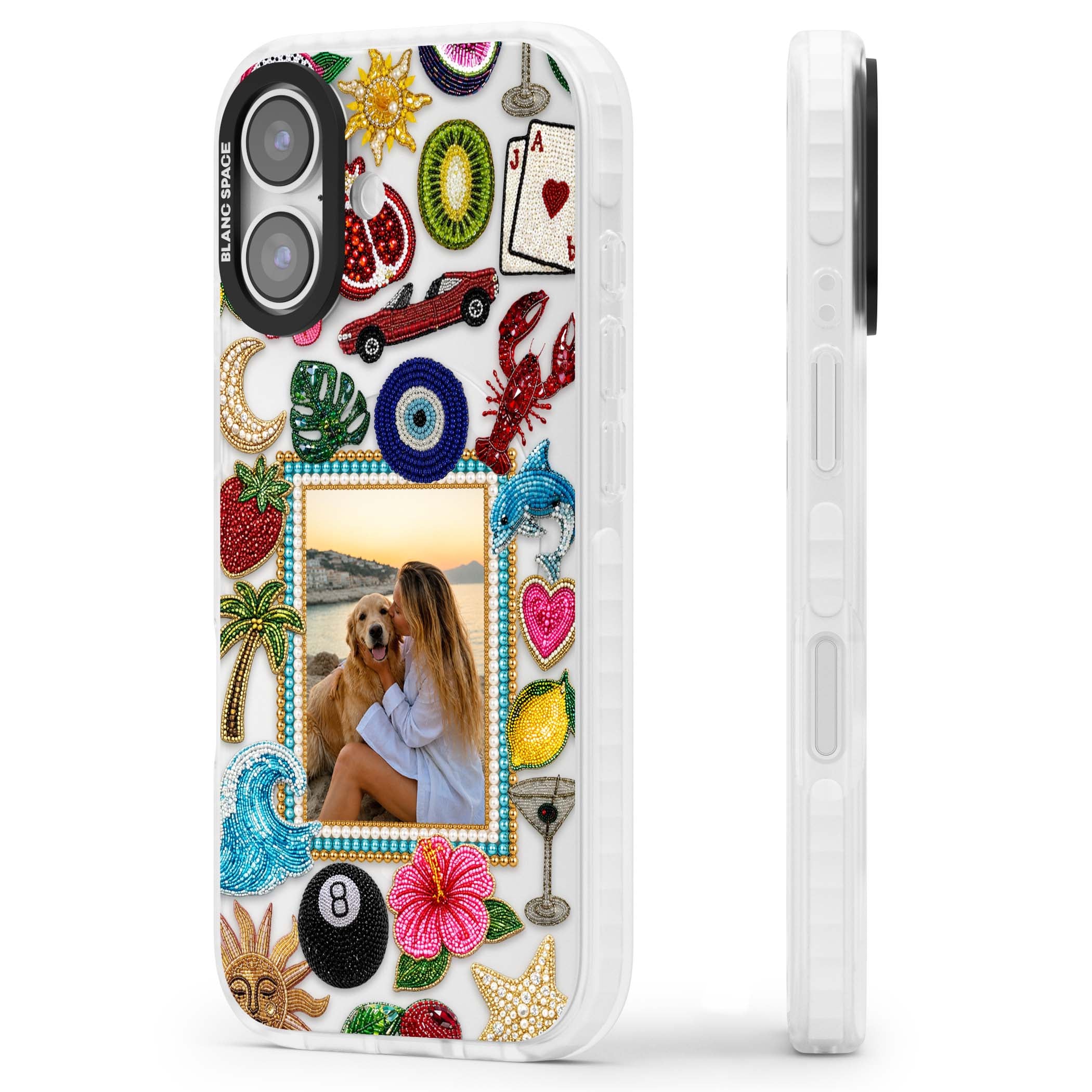 Beaded Photo coastal iPhone case | Black Impact case for iPhone 17