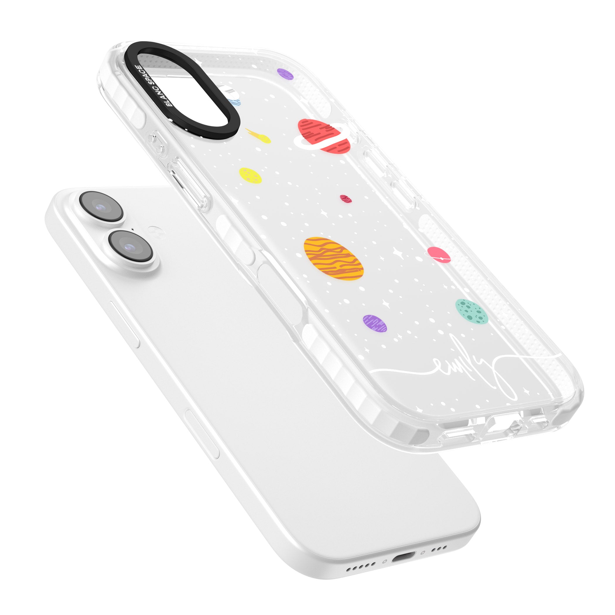Personalised Cute Cartoon Planet (Clear) iPhone 17 Impact Clear Phone Case Colours
