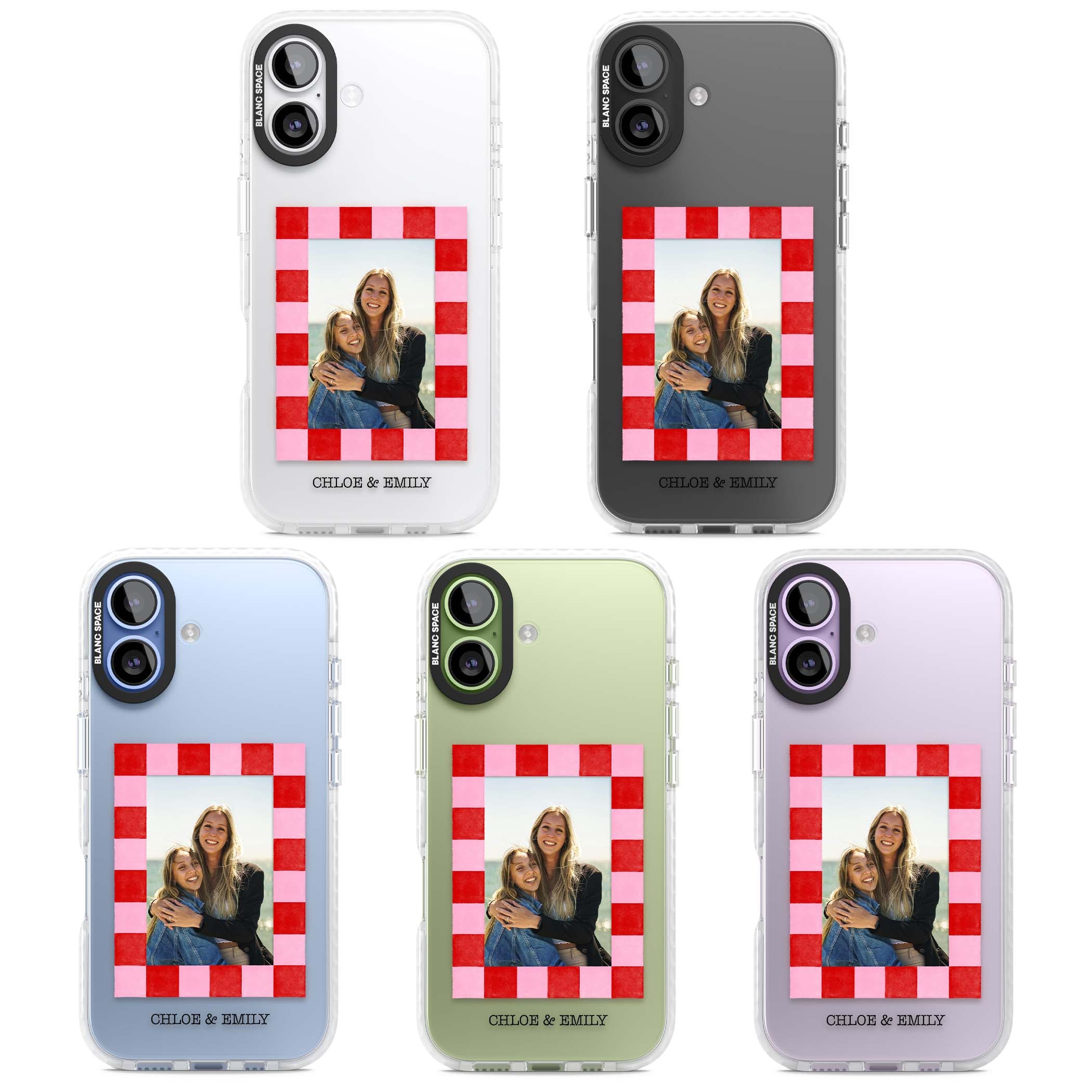 Bubblegum Check Photo for her iPhone case | Black Impact case for iPhone 17