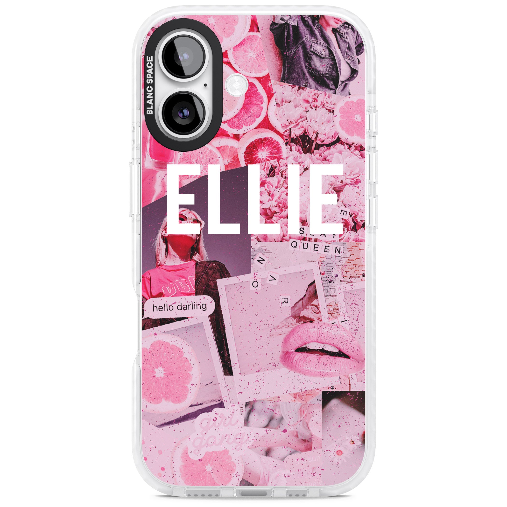 Personalised Sweet Pink Collage iPhone 17 Impact Clear Phone Case