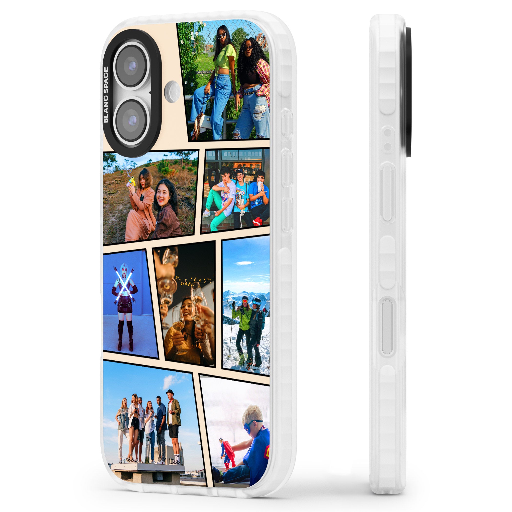 Personalised Comic Strip Photo iPhone 17 Impact Clear Phone Case Side Profile