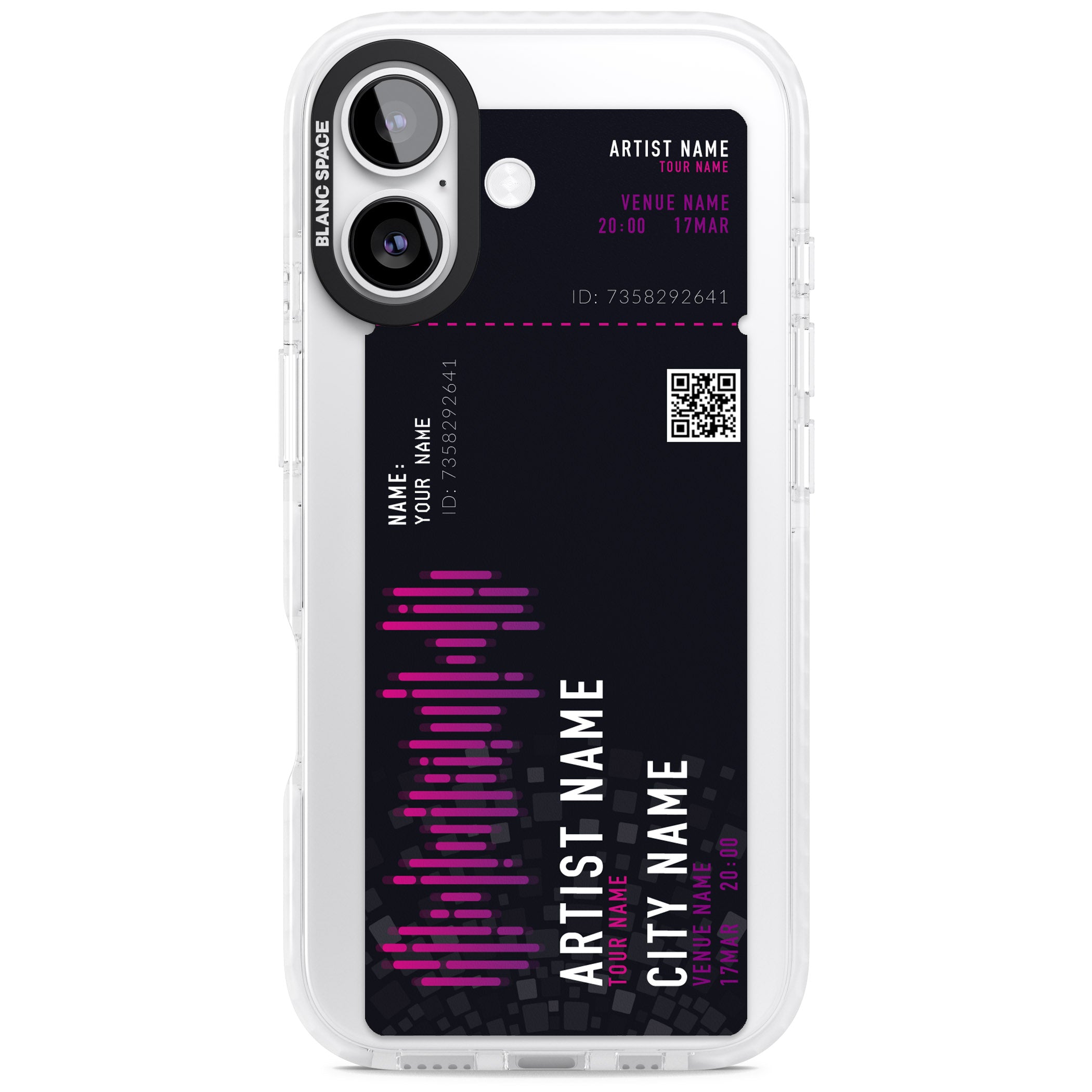 Personalised Concert Ticket iPhone 17 Impact Clear Phone Case
