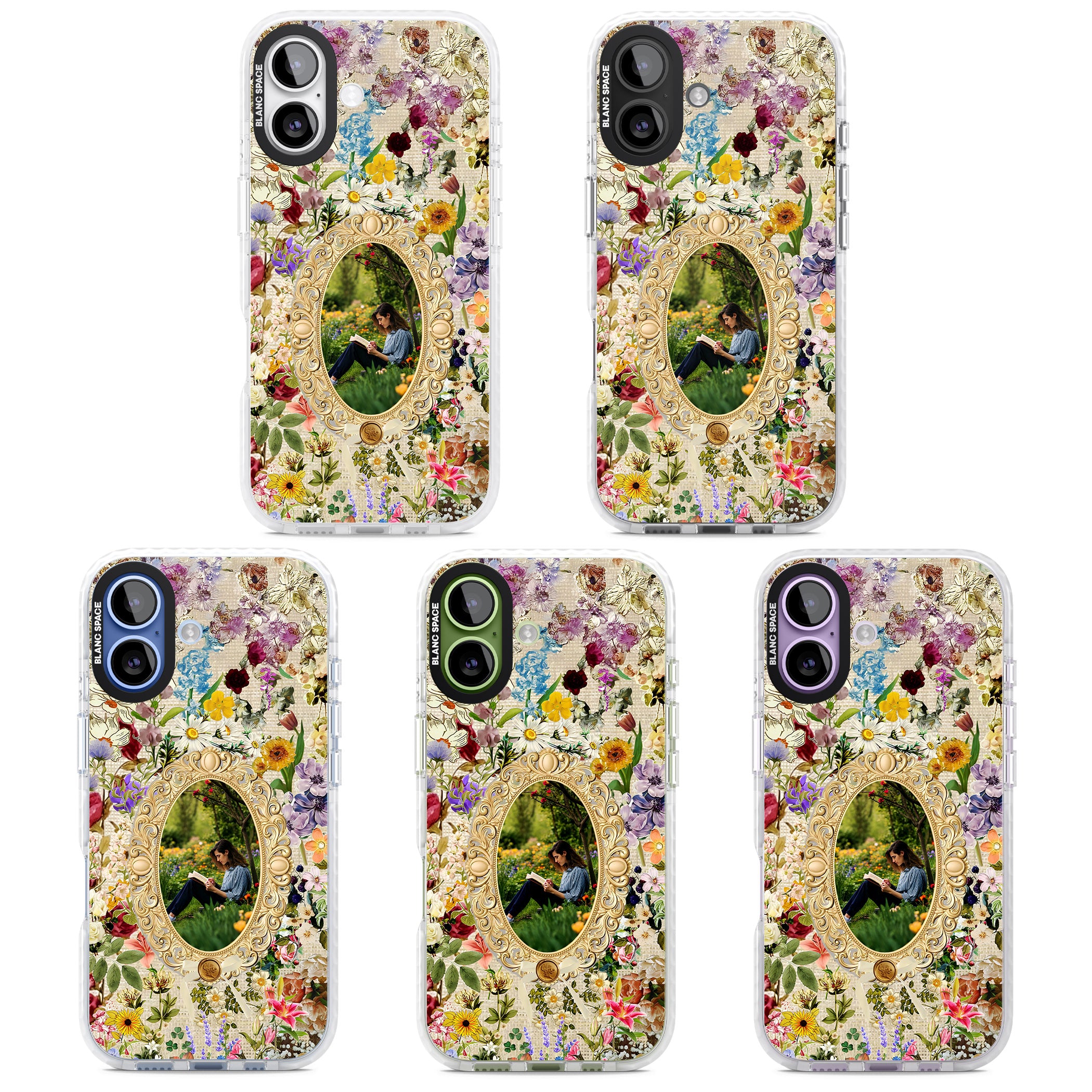 Personalised Vintage Wildflower Frame iPhone 17 Impact Clear Phone Case APT Impact Protection