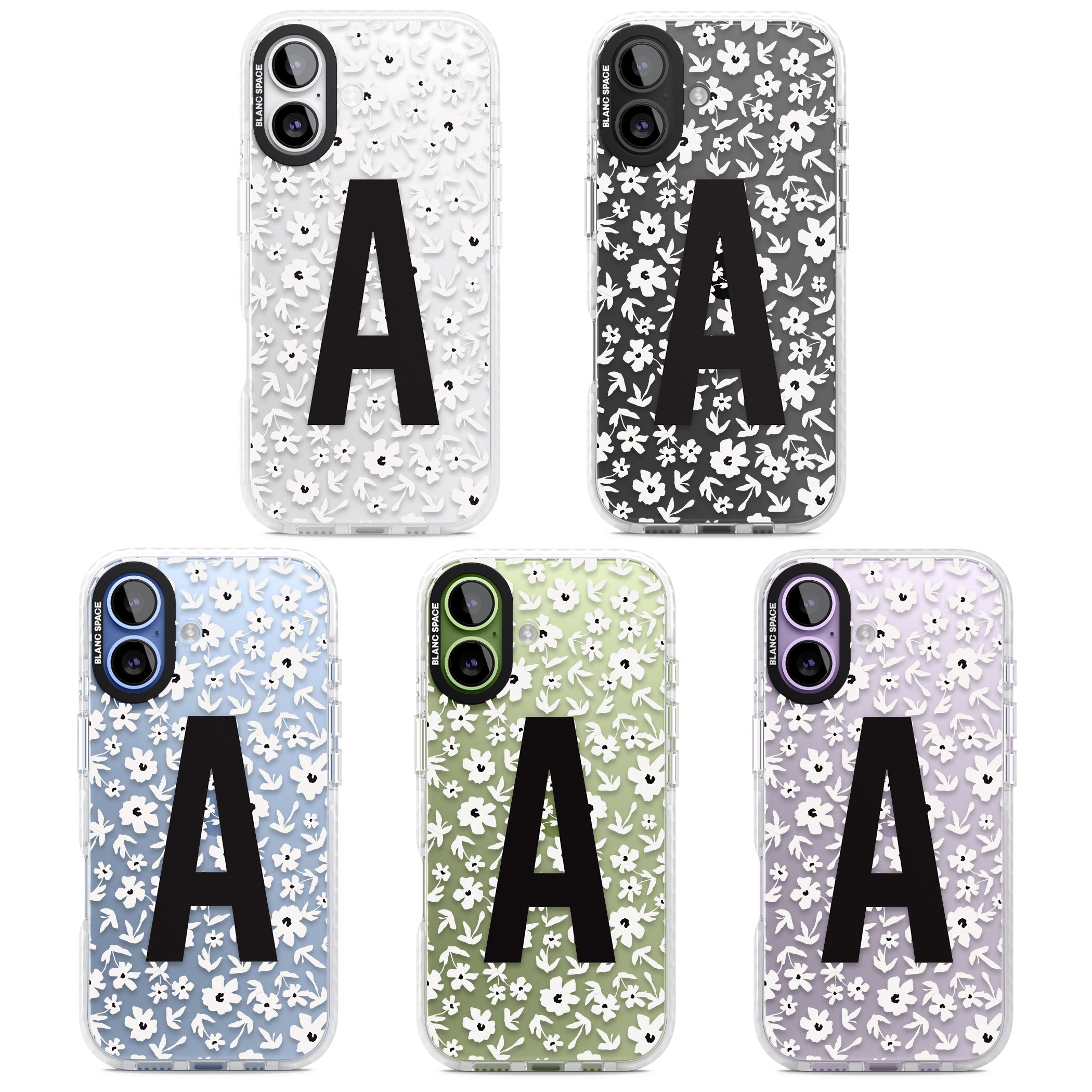 Personalised Bold Initial Floral iPhone 17 Impact Clear Phone Case APT Impact Protection