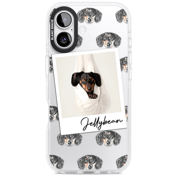 Personalised Black Dachshund Instant Camera Photo