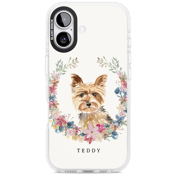 Personalised Yorkshire Terrier Floral Portrait