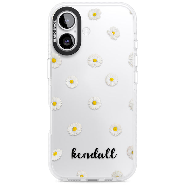 Personalised White Daisies & Cursive