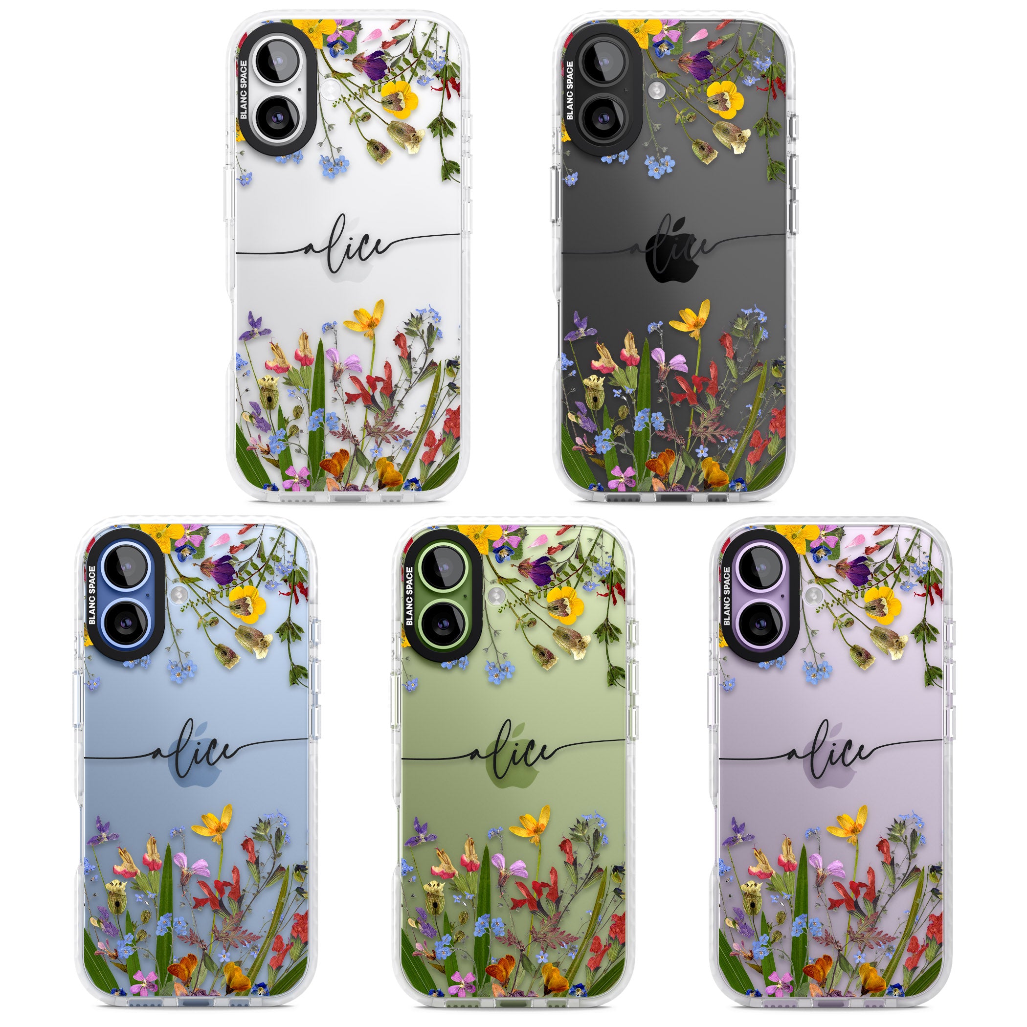 Personalised Wildflower Floral iPhone 17 Impact Clear Phone Case APT Impact Protection