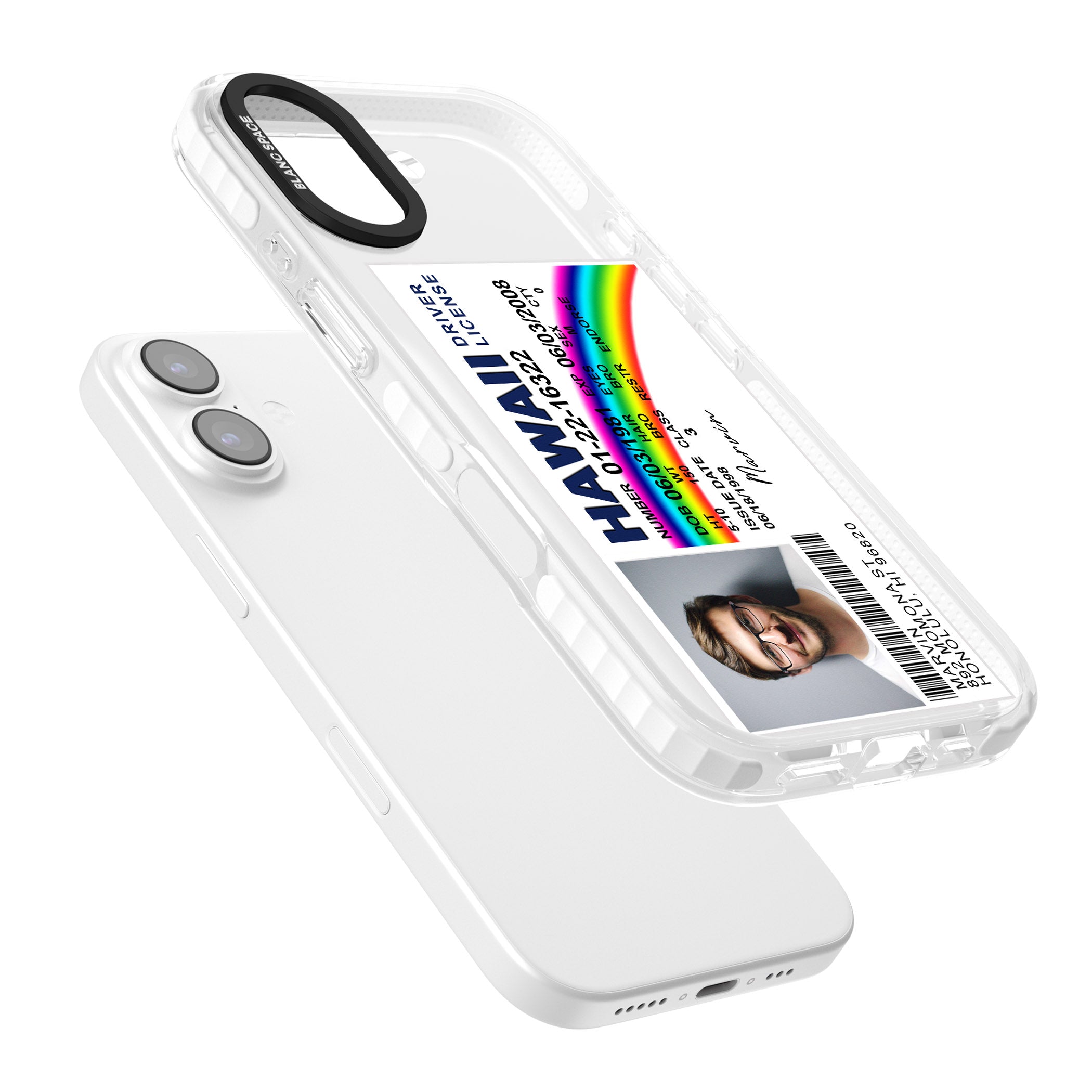 Personalised Hawaii Driving License iPhone 17 Impact Clear Phone Case Colours